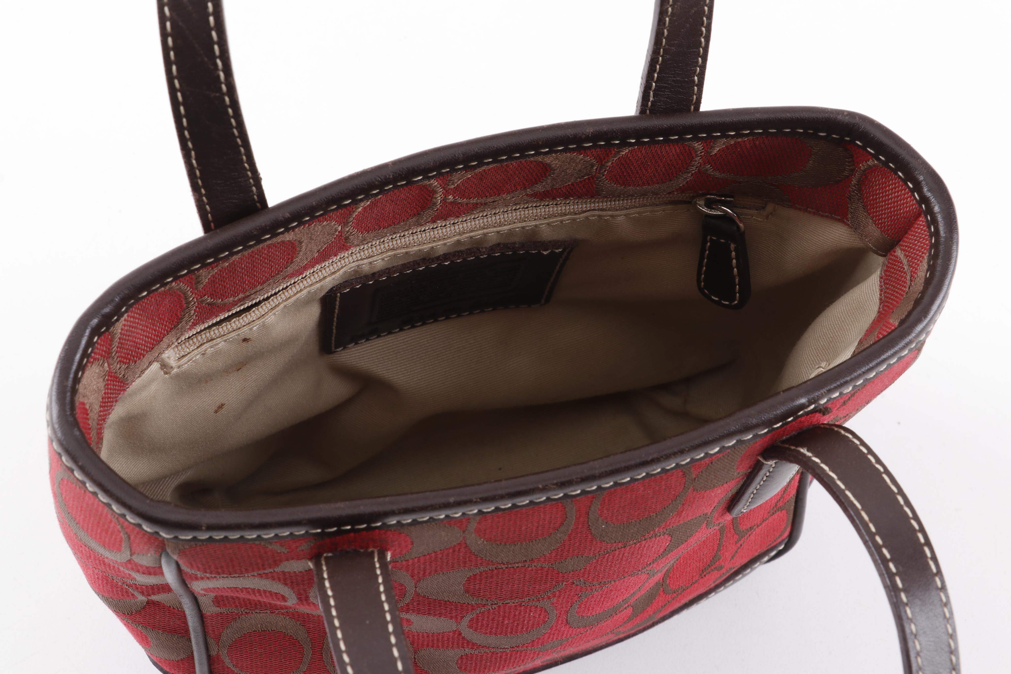 Coach Signature Canvas and Leather Tote Handbag