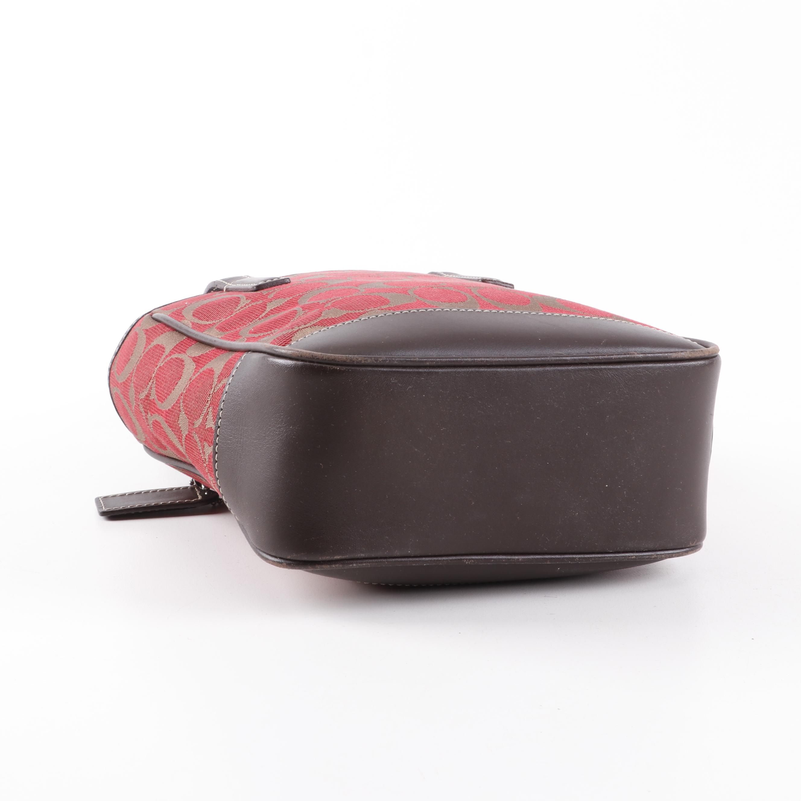 Coach Signature Canvas and Leather Tote Handbag