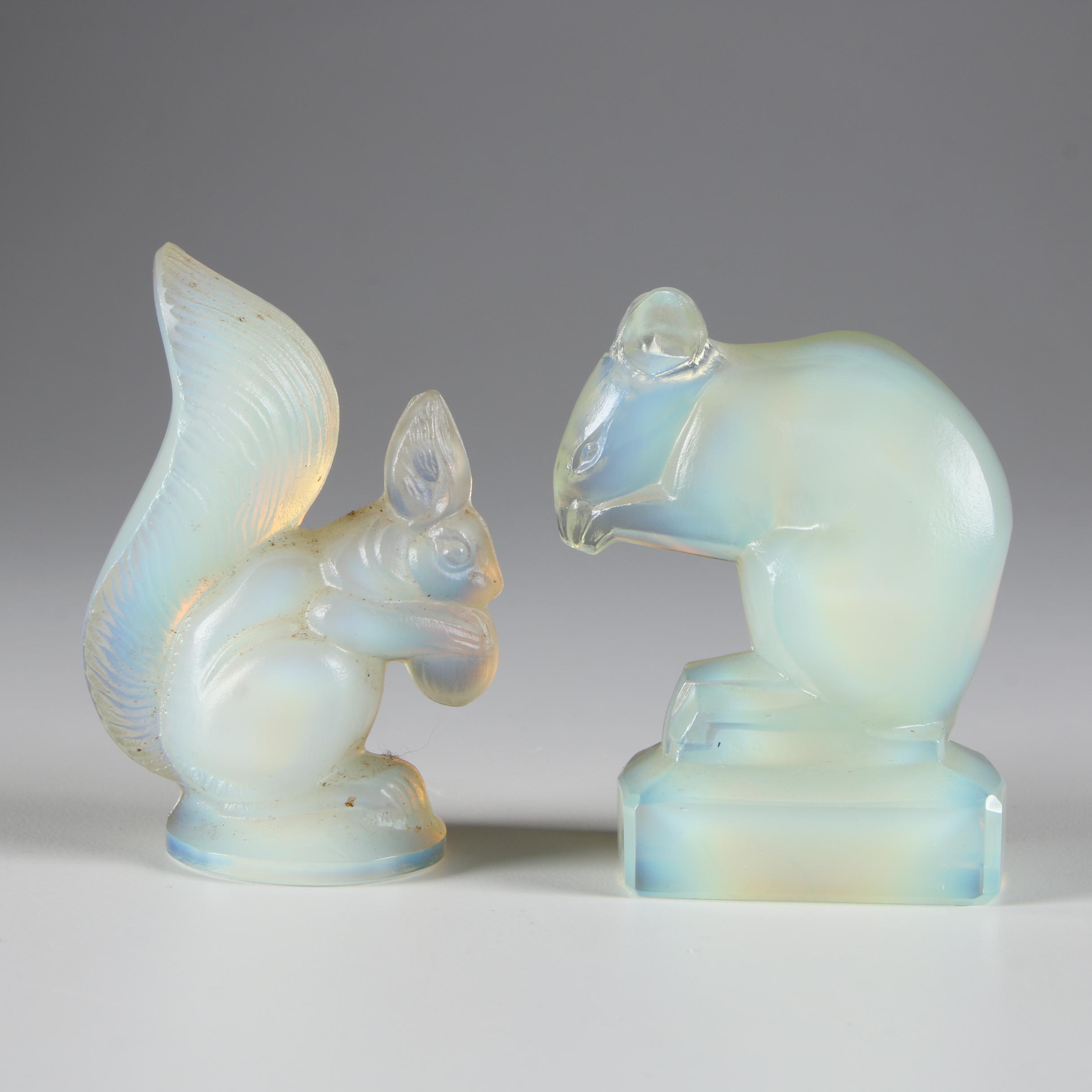 Sabino Art Deco Opalescent Glass Animal Figurines