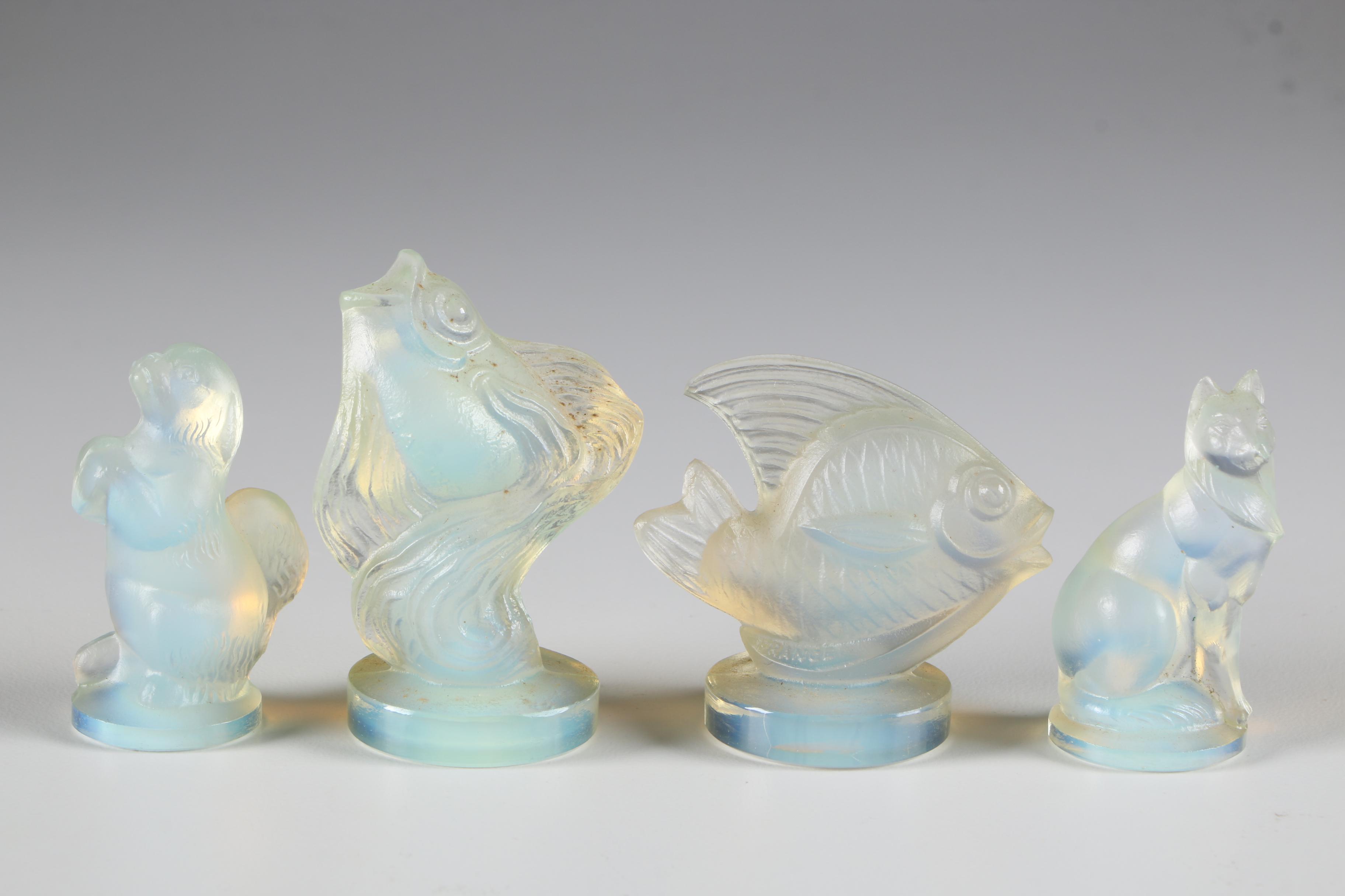 Sabino Art Deco Opalescent Glass Animal Figurines