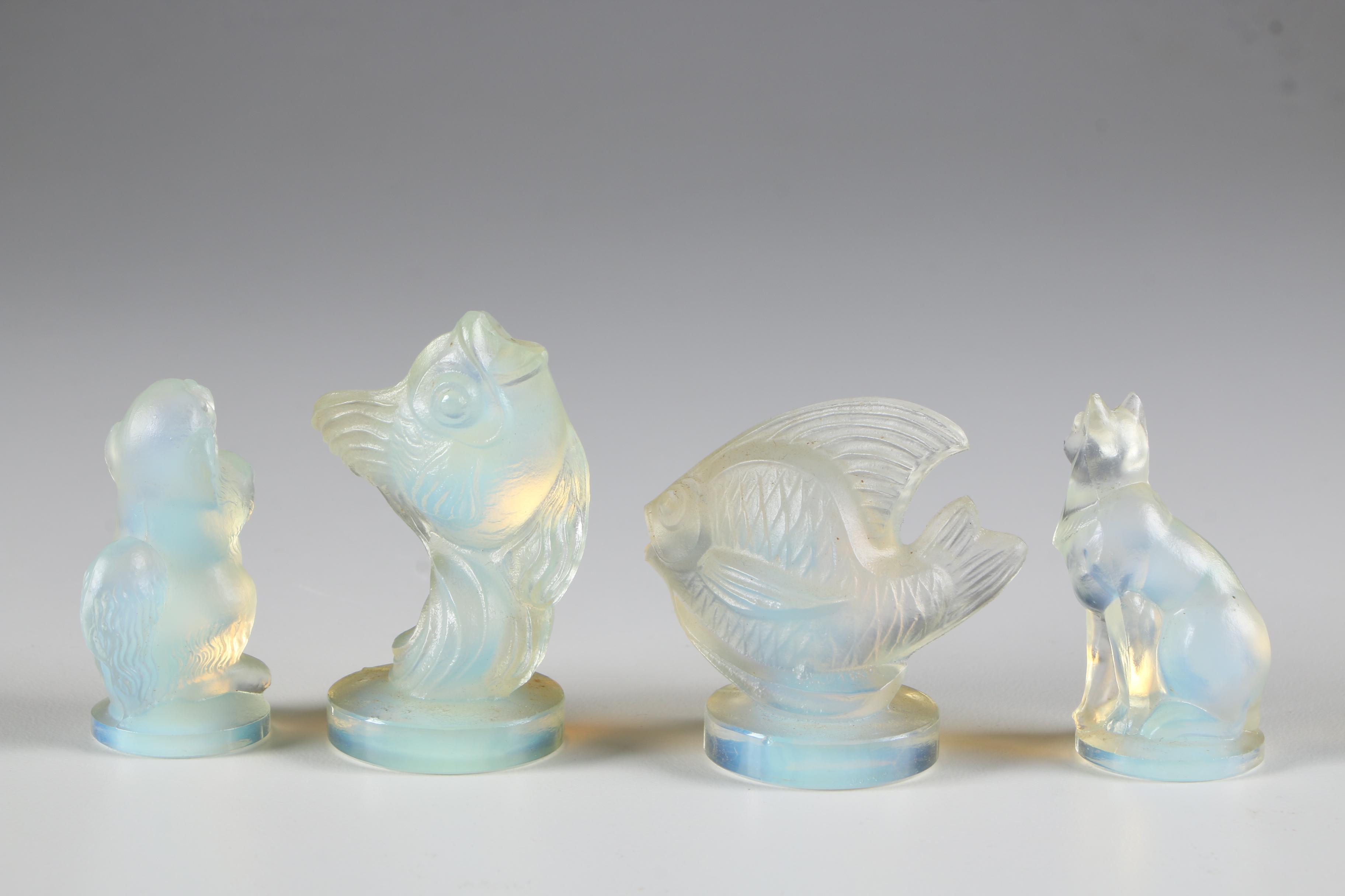 Sabino Art Deco Opalescent Glass Animal Figurines