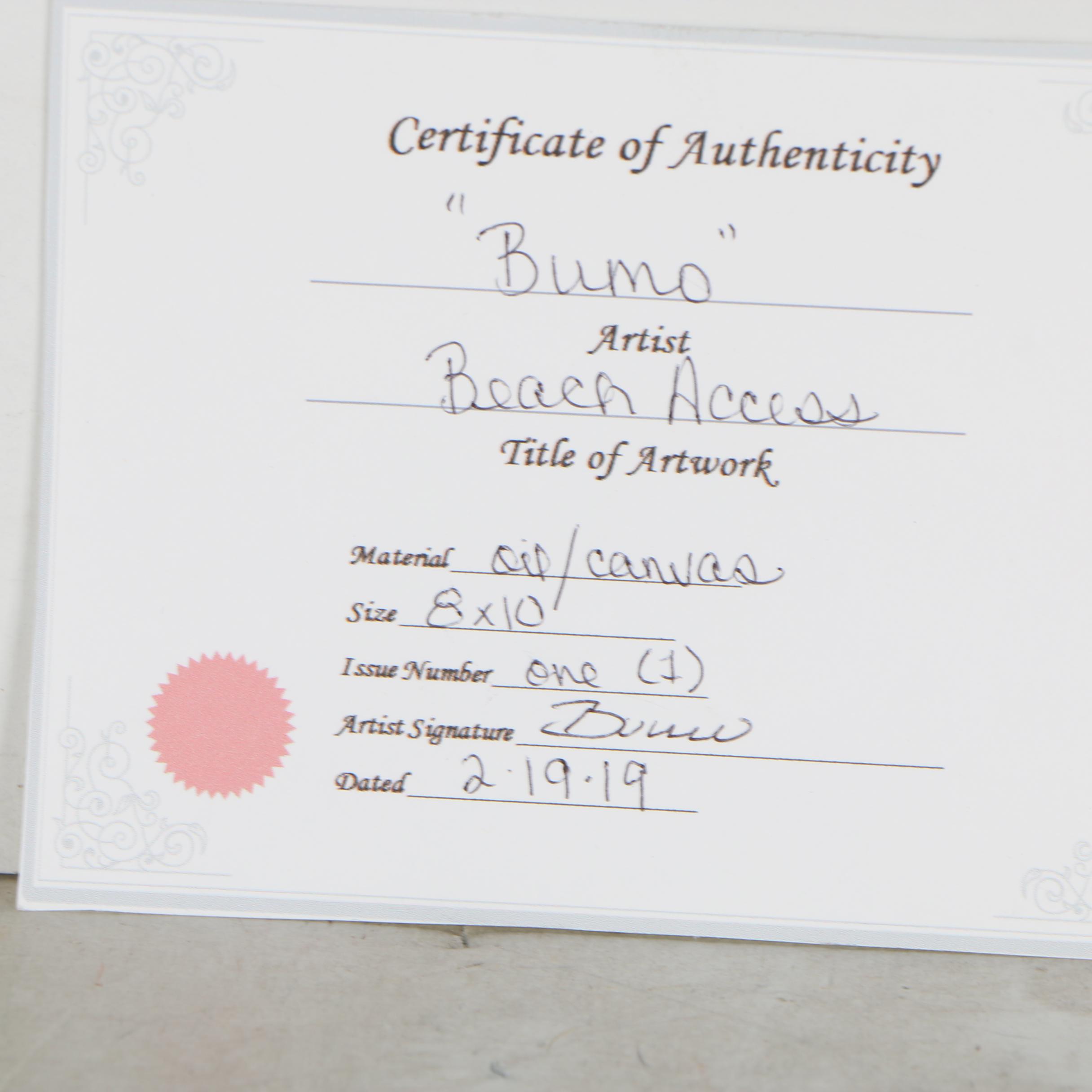 Douglas “Bumo” Johnpeer Oil Painting "Beach Access"