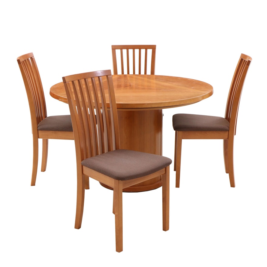 Danish Modern Extendable Maple Dining Table and Chairs by Skovby