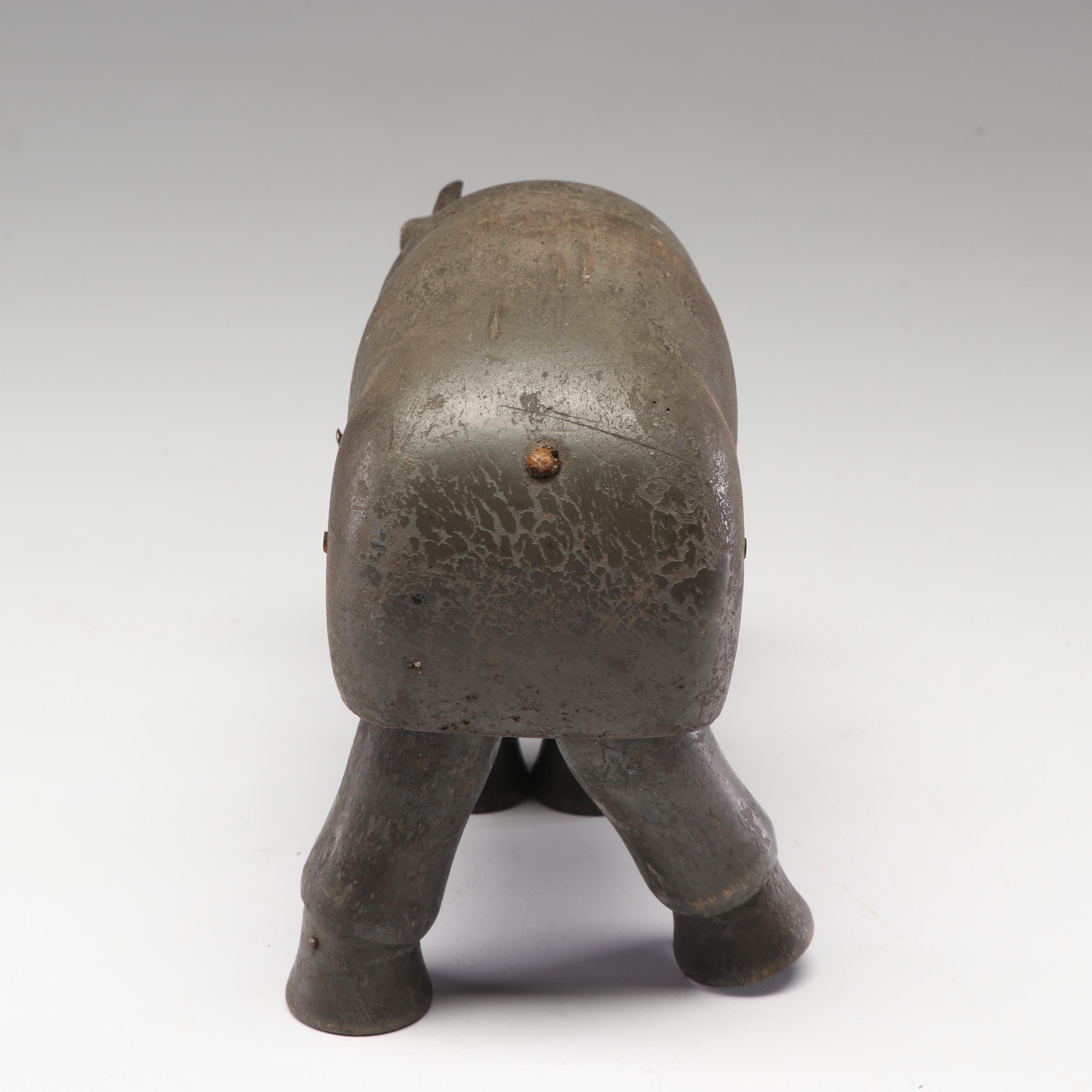 Shoenhut German Hand-Painted Wood Circus Articulated Elephant Toy, Circa 1910