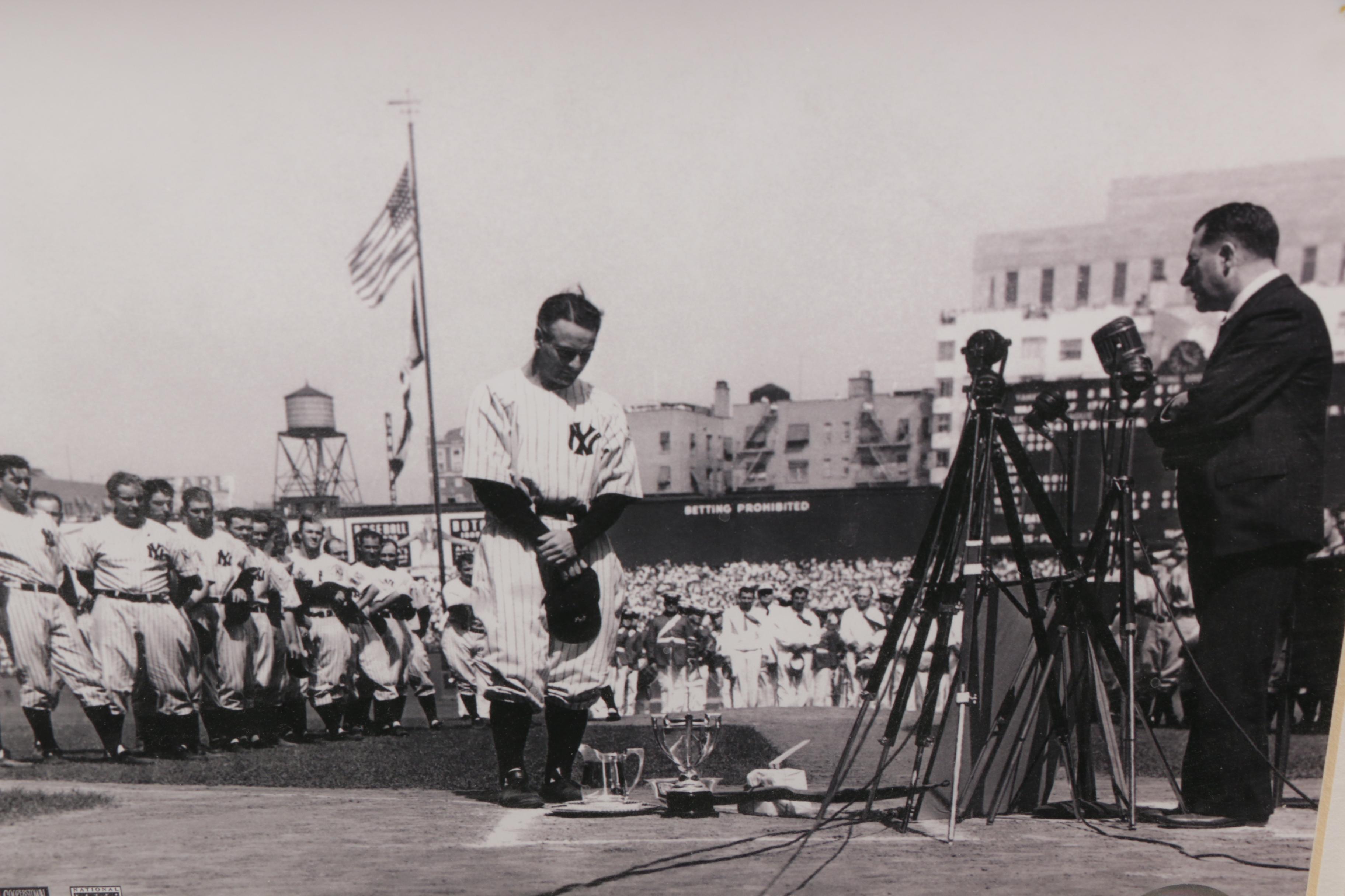 Matted and Framed Lou Gehrig New York Yankees "Farewell From Baseball Speech"