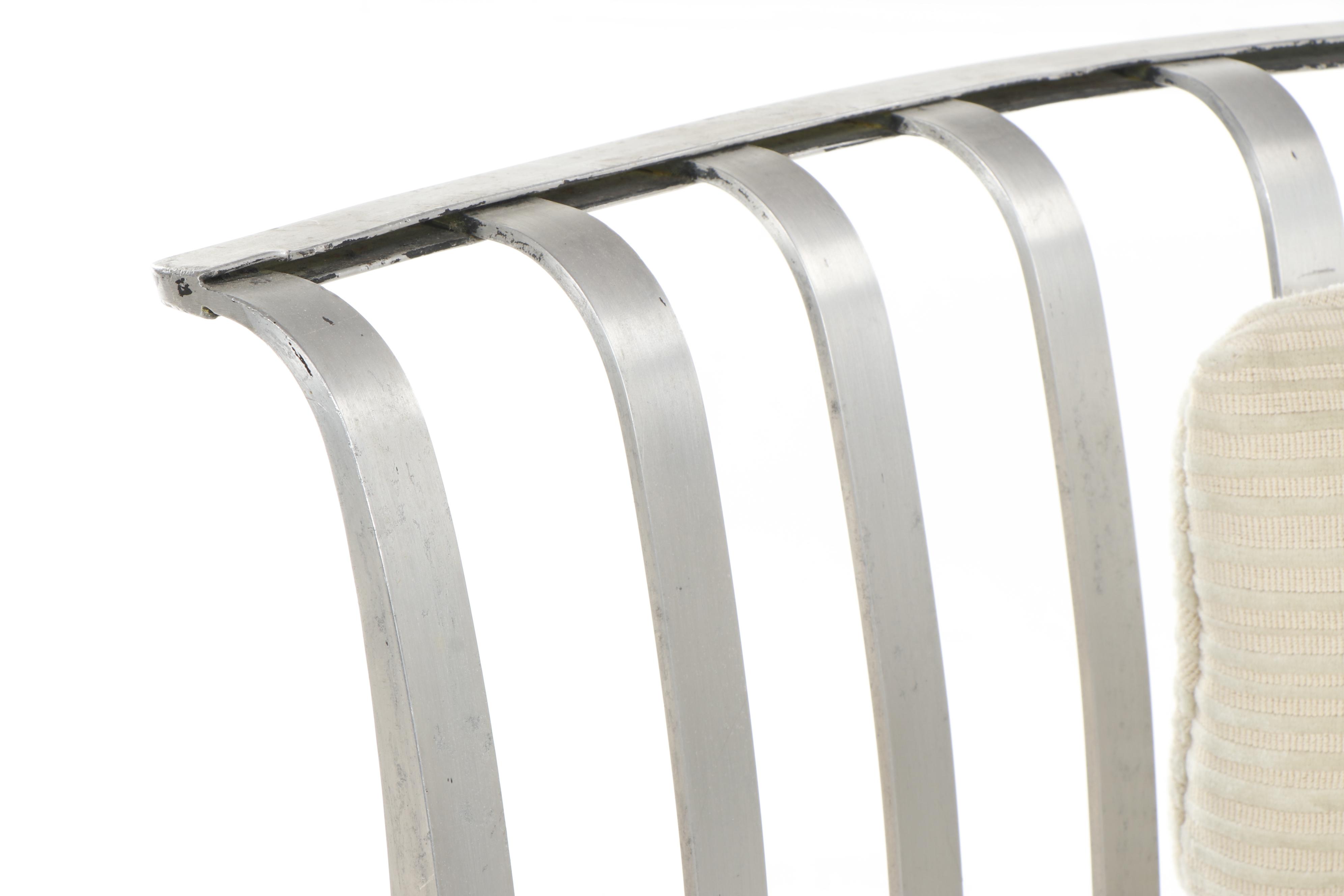 Russell Woodard Modern Aluminum Chair and Ottoman, 1960s