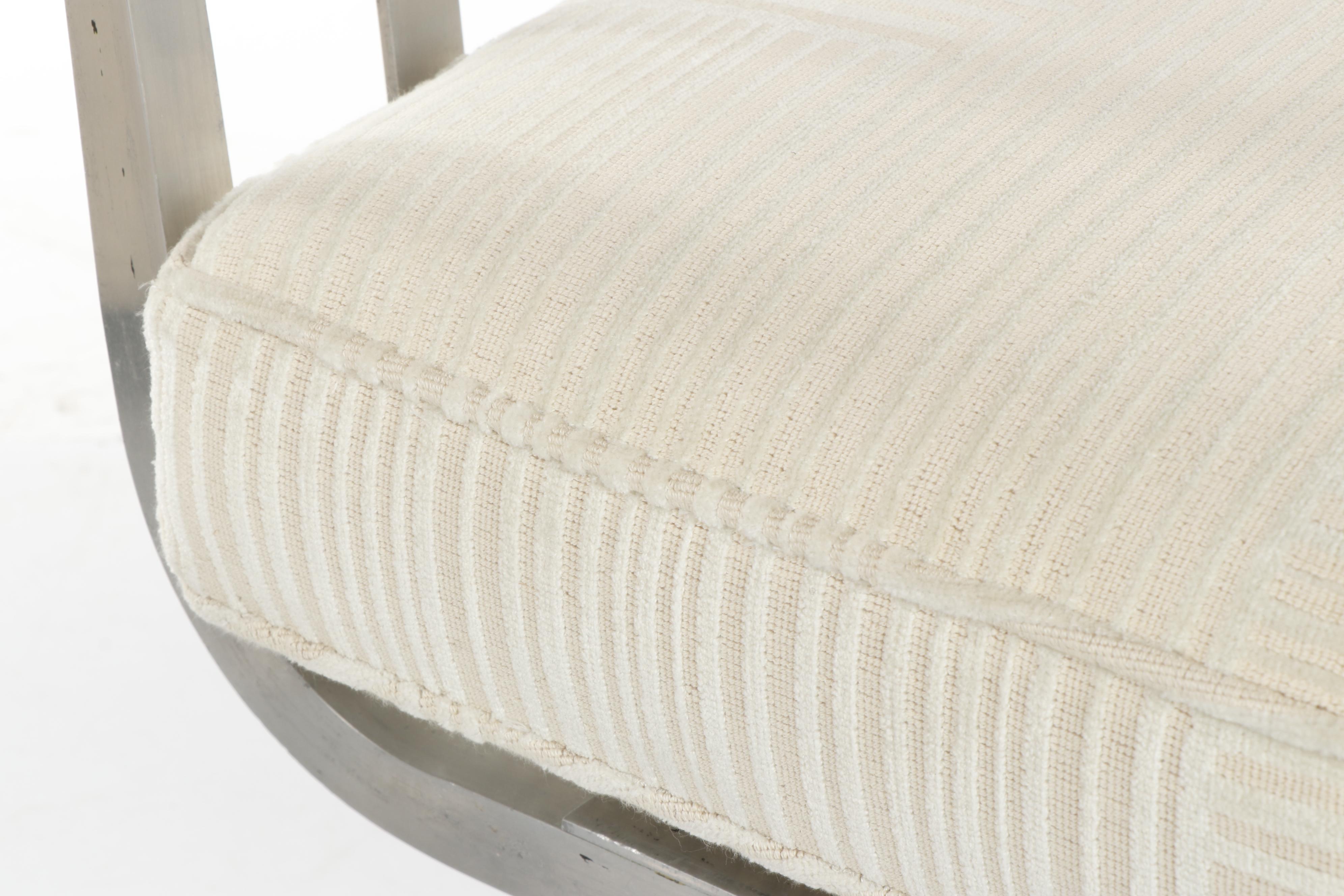 Russell Woodard Modern Aluminum Chair and Ottoman, 1960s