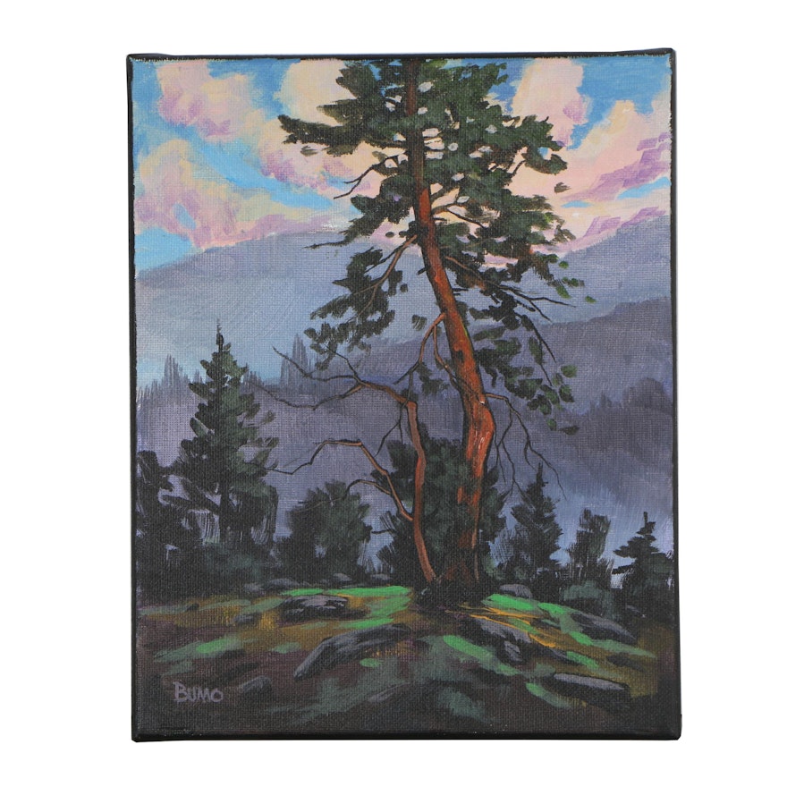 Douglas “Bumo” Johnpeer Oil Painting "Mountain View"