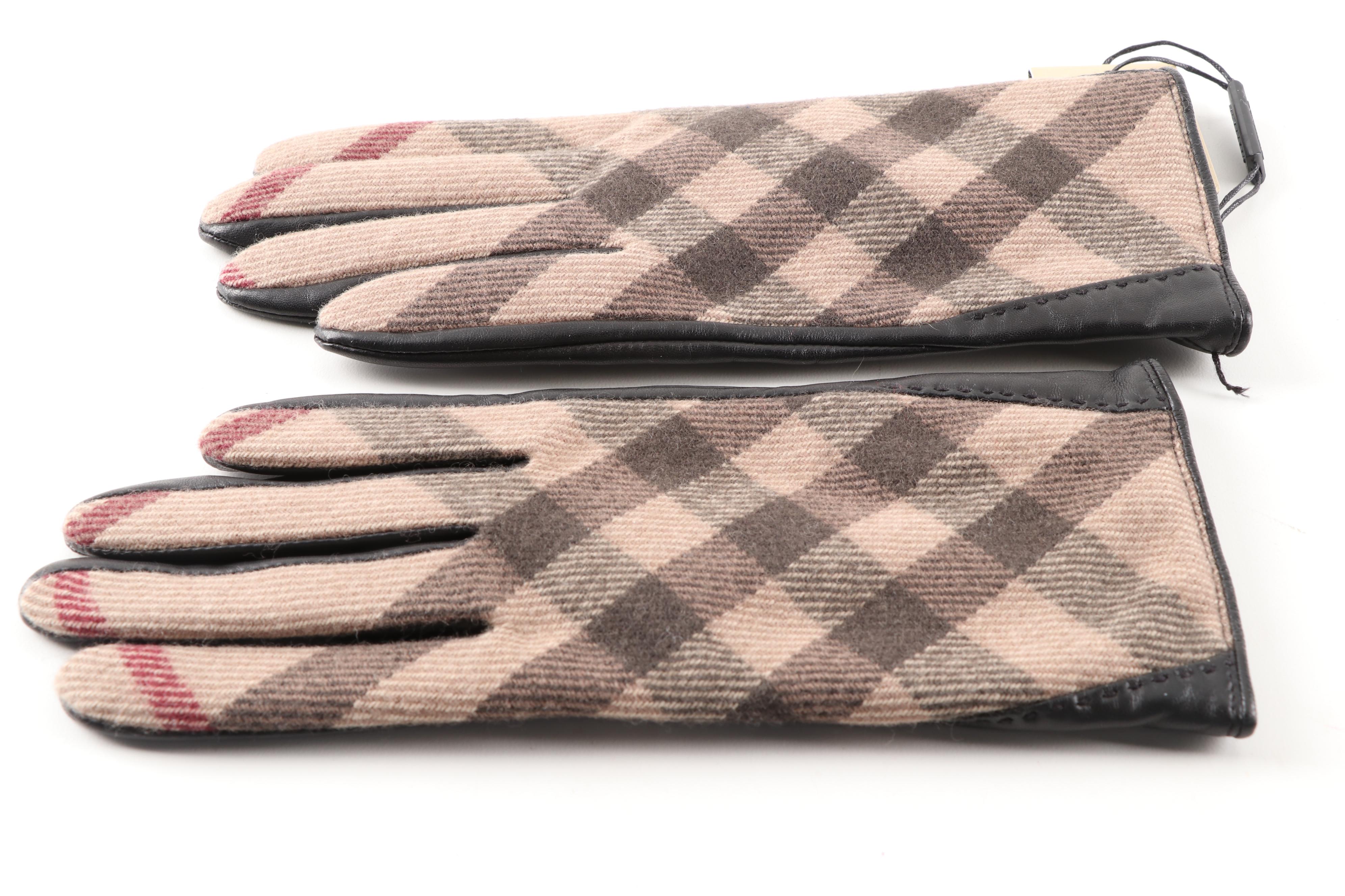 Burberry Wool Check Jenny Gloves