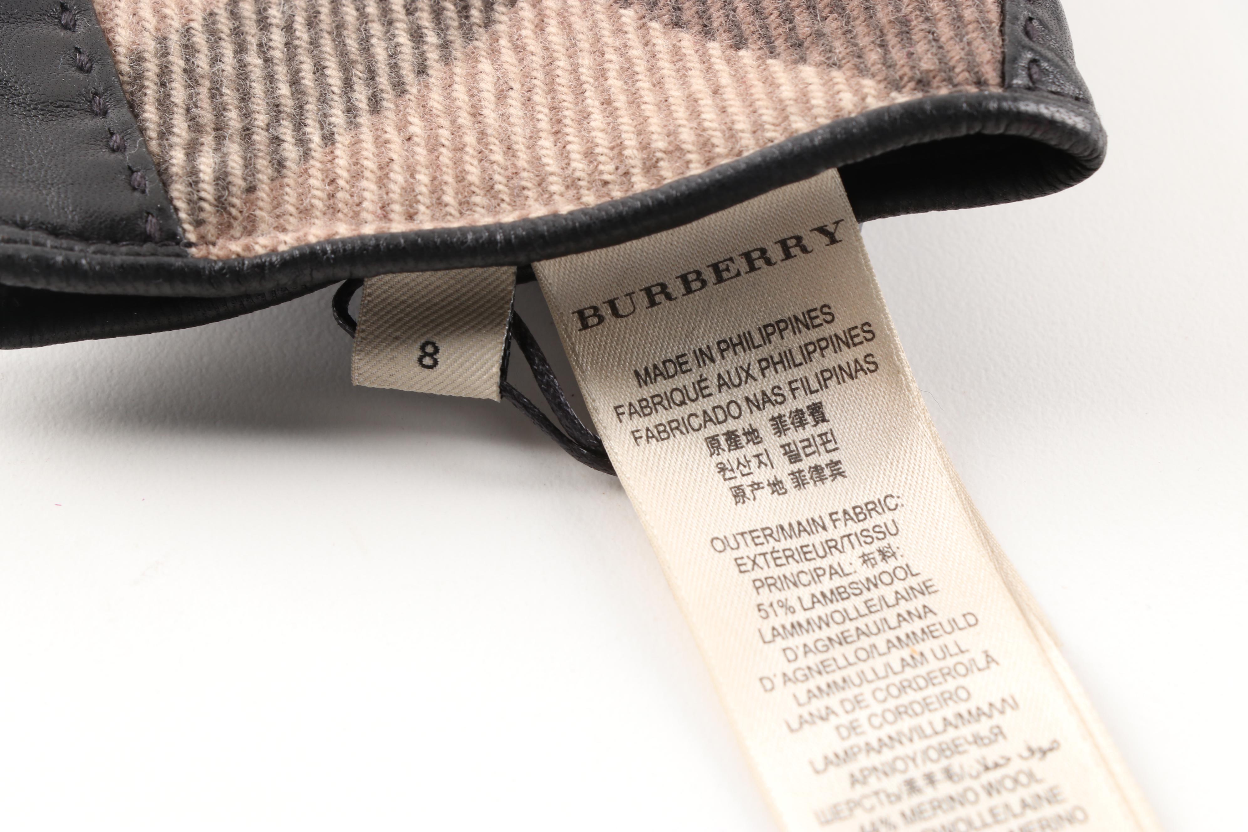 Burberry Wool Check Jenny Gloves