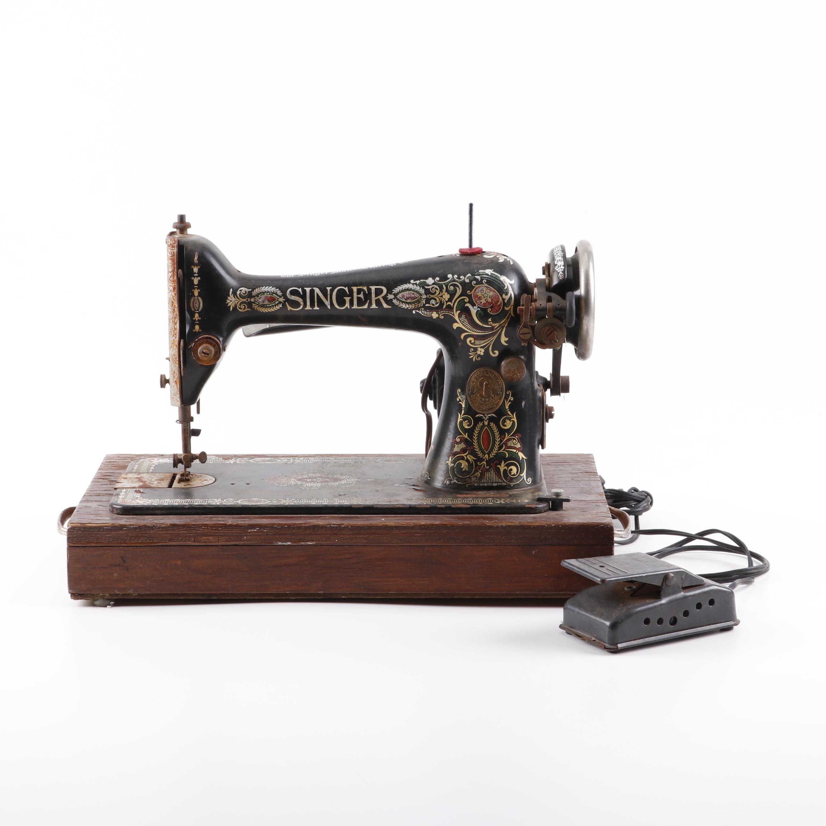 Singer Electric Treadle Sewing Machine, Circa 1910