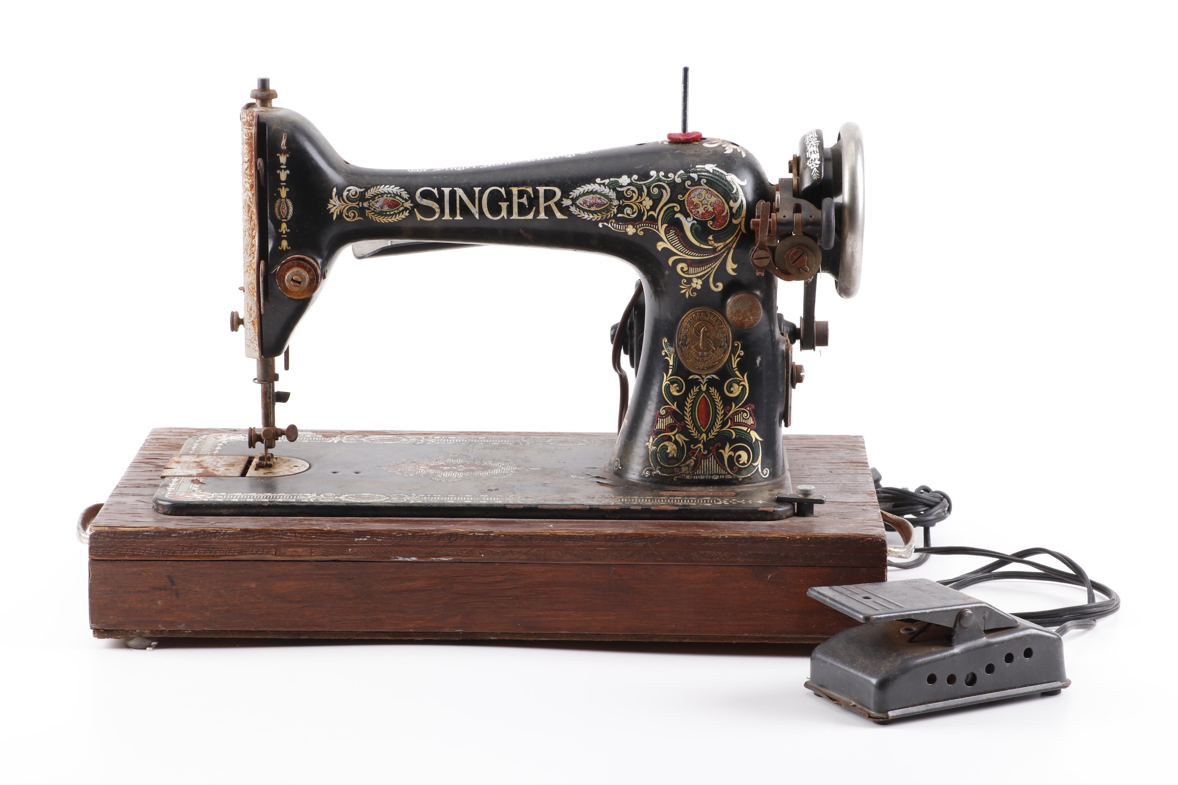 Singer Electric Treadle Sewing Machine, Circa 1910