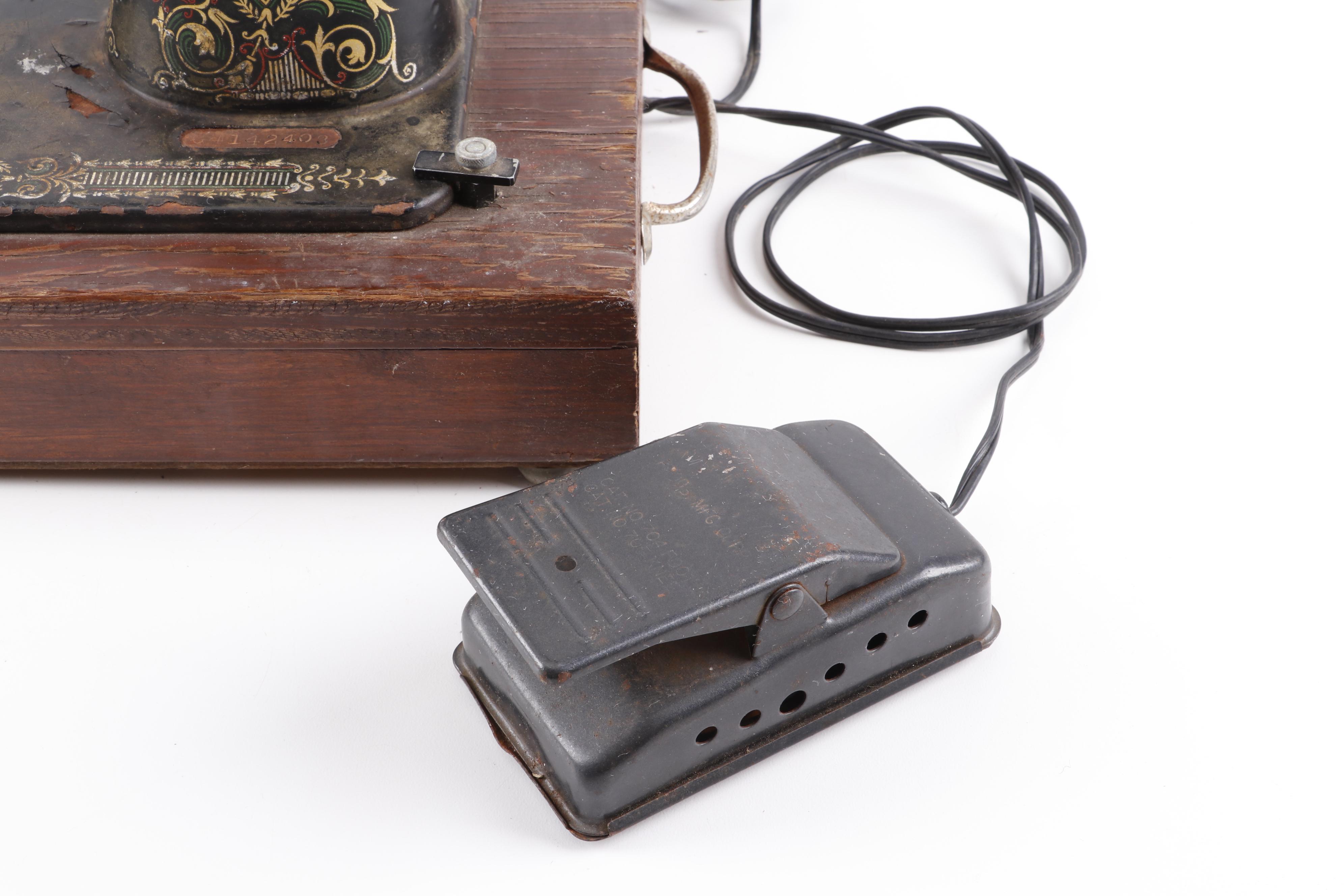 Singer Electric Treadle Sewing Machine, Circa 1910