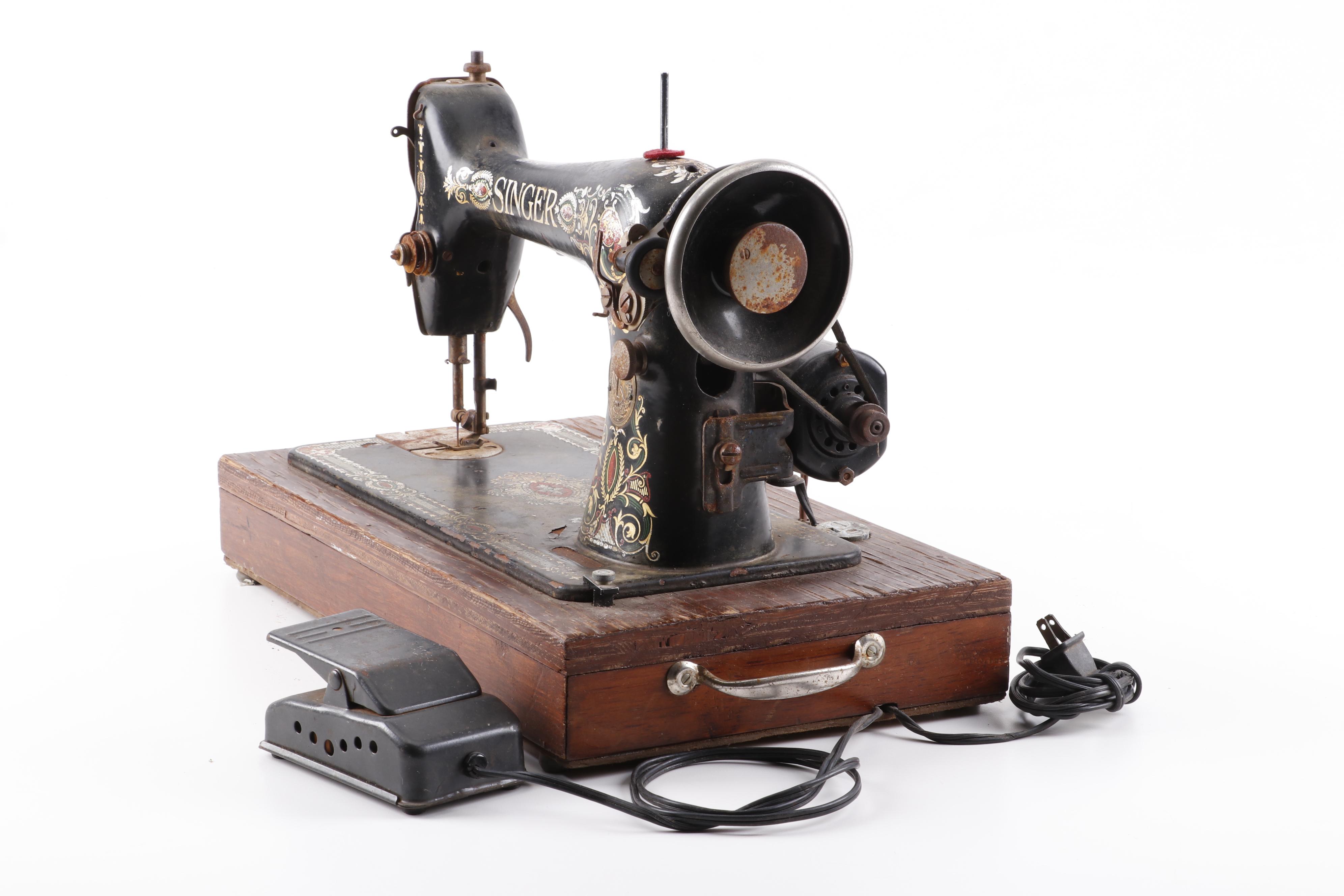 Singer Electric Treadle Sewing Machine, Circa 1910