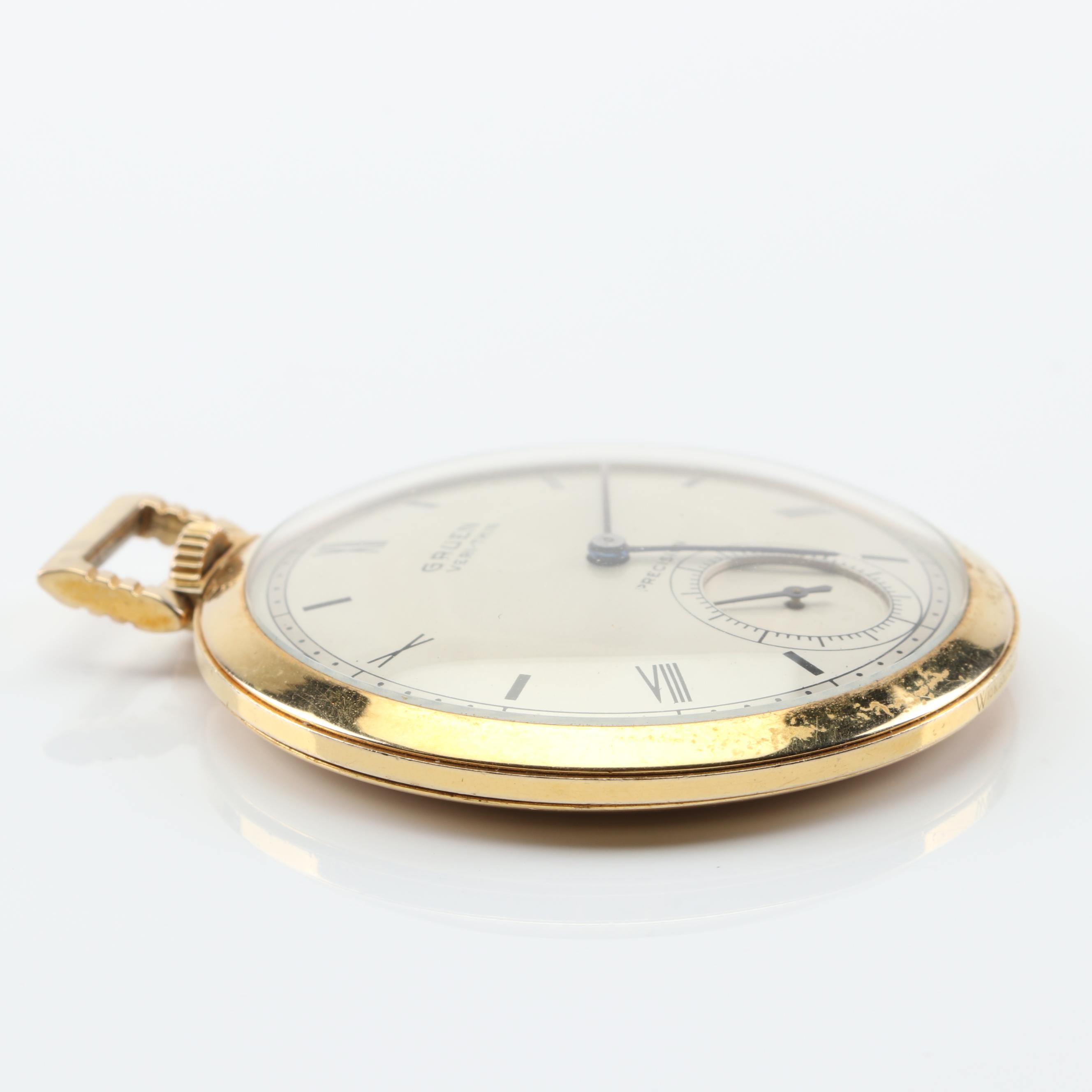 Gruen Watch Co. Veri-Thin 10K Goldfilled Precision Pocket Watch