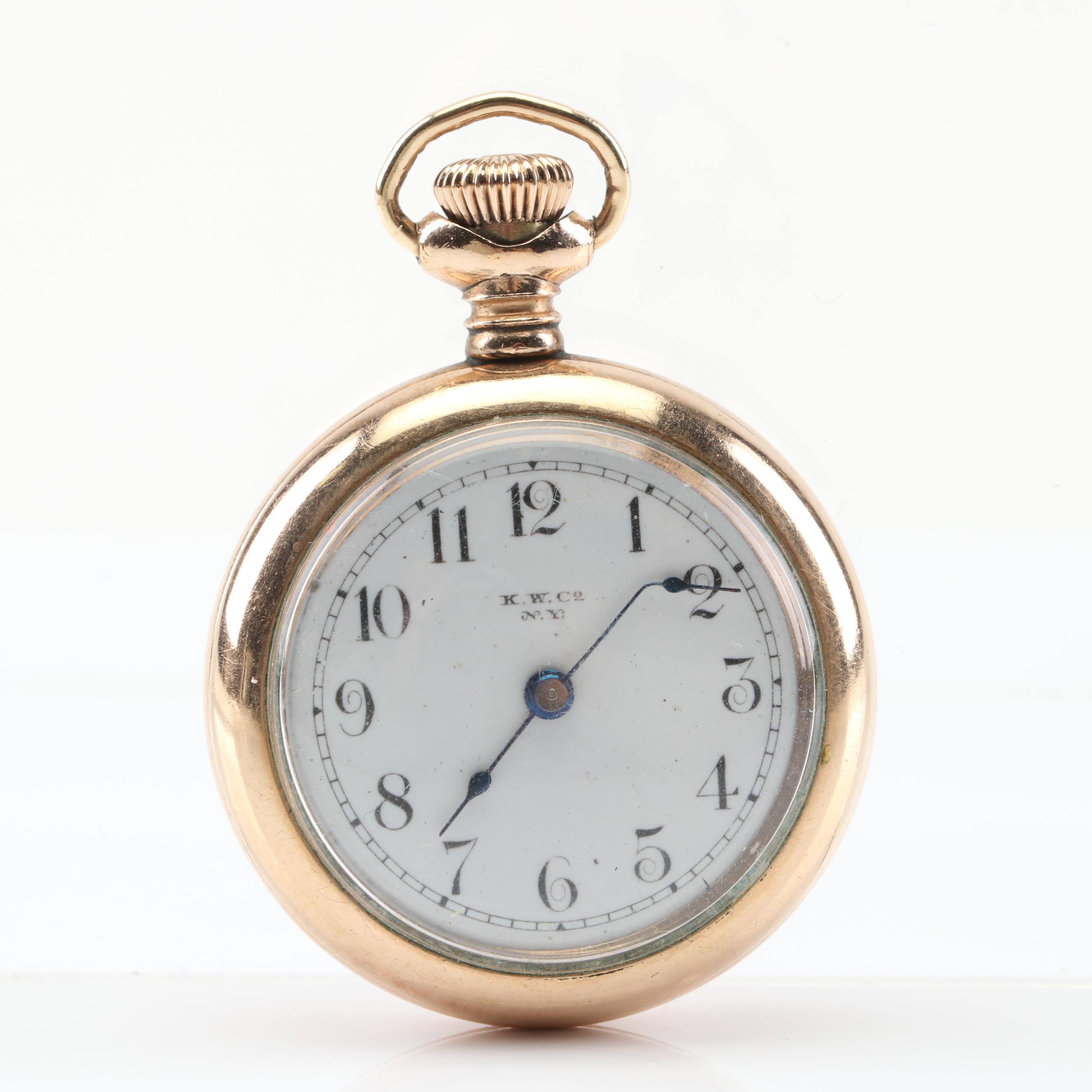 K.W. Company New York Fleur-de-lis Pocket Watch