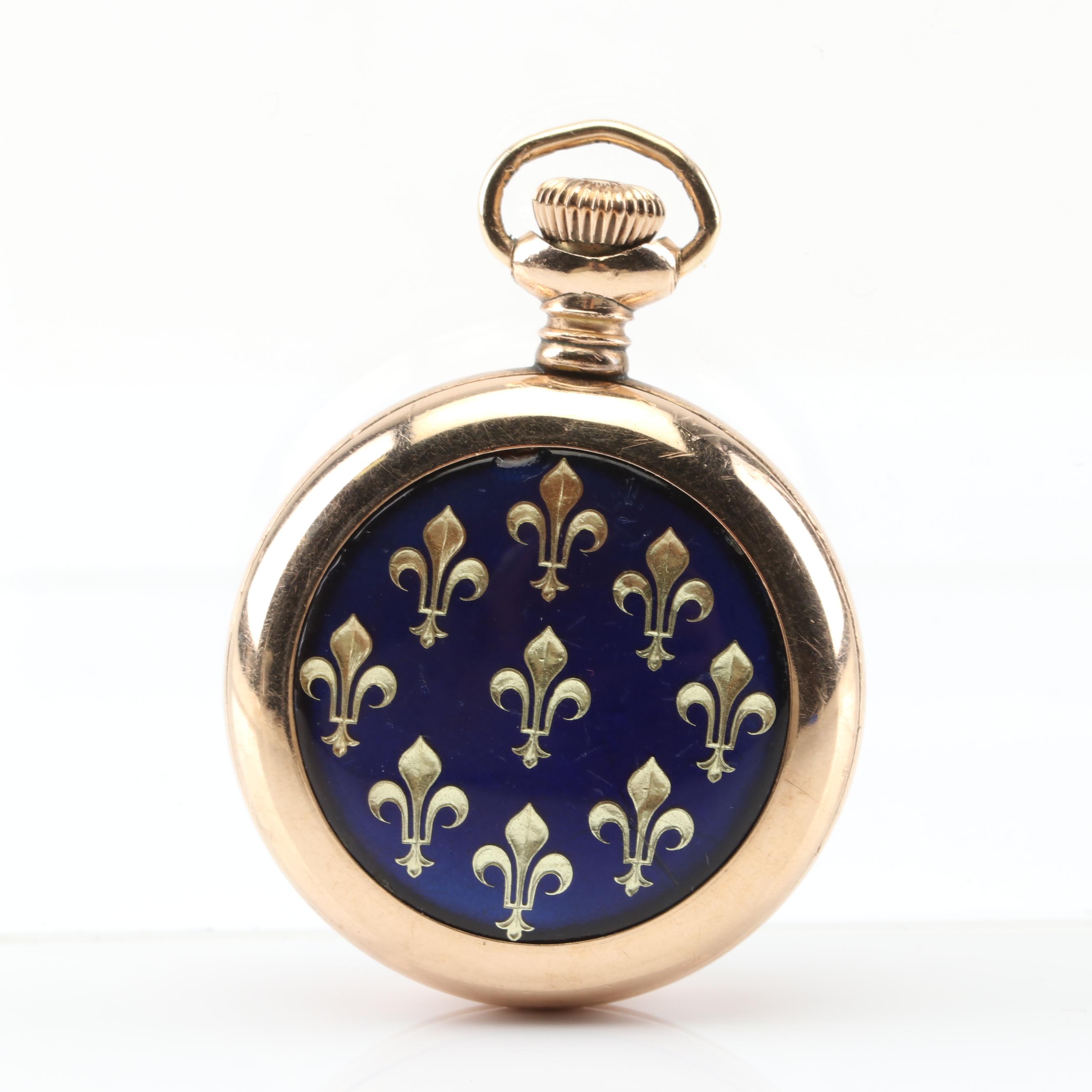 K.W. Company New York Fleur-de-lis Pocket Watch
