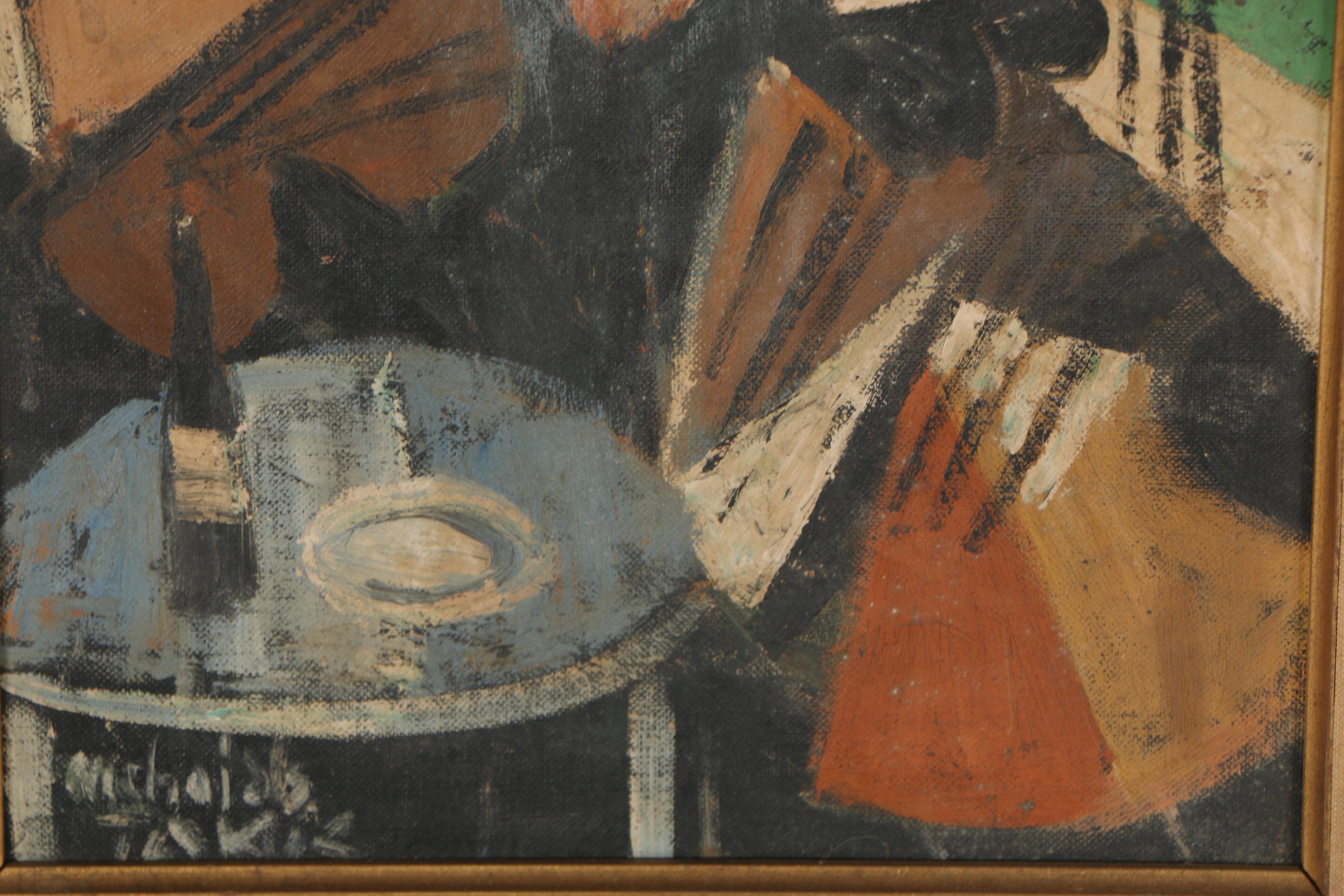 Nicholas Takis Oil Painting of Three Young Musicians