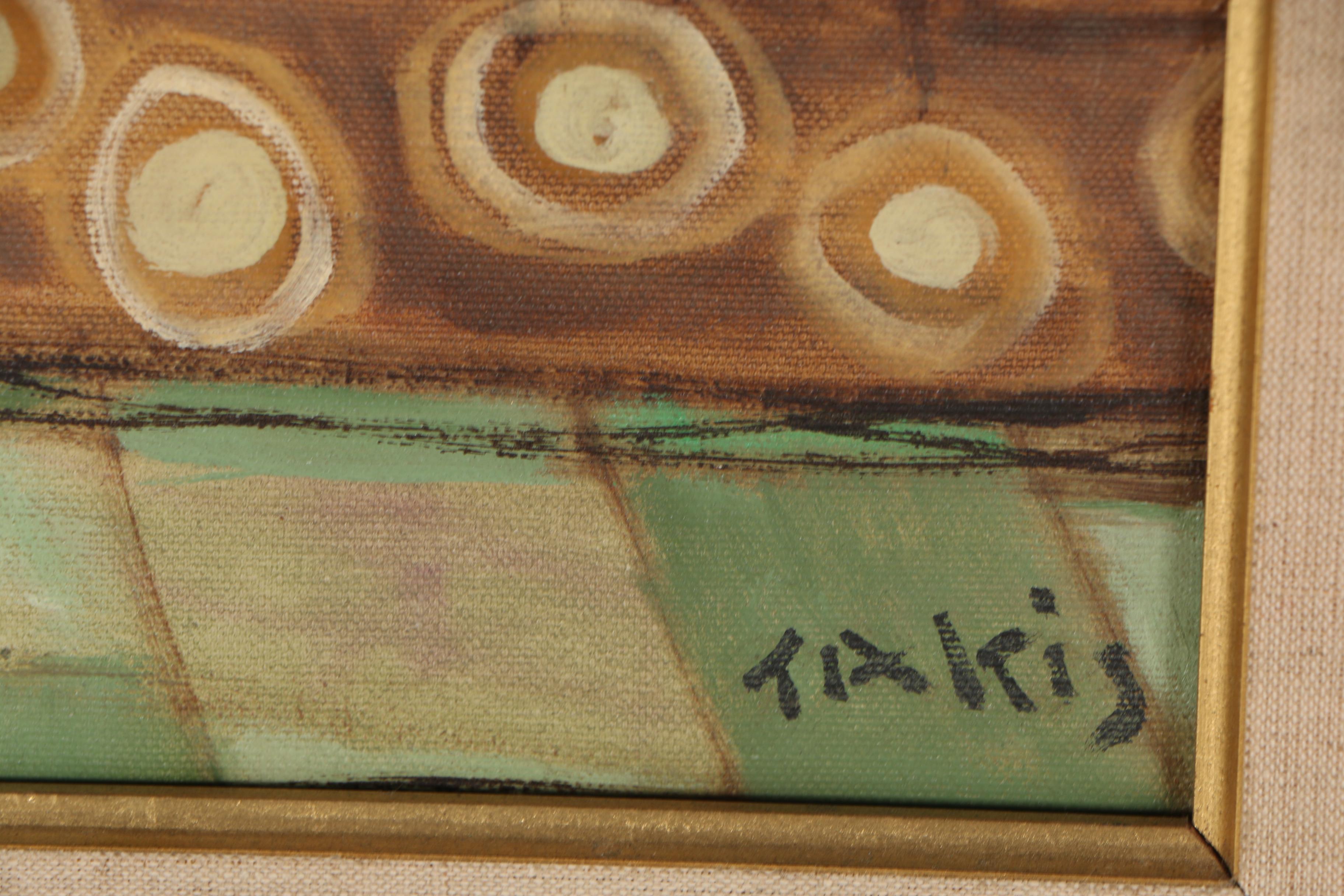 Nicholas Takis Portrait Oil Painting of Boy with Canary