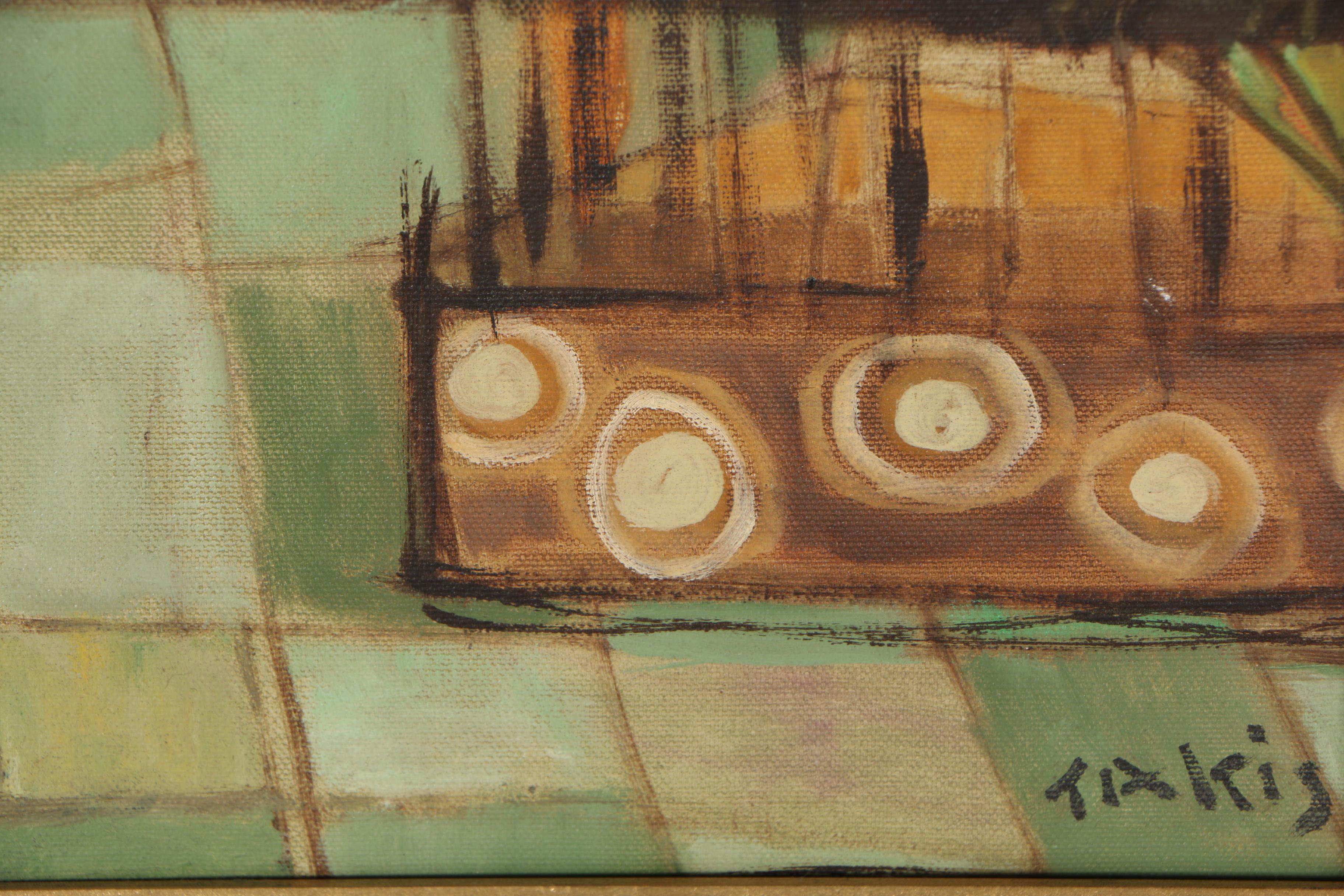 Nicholas Takis Portrait Oil Painting of Boy with Canary