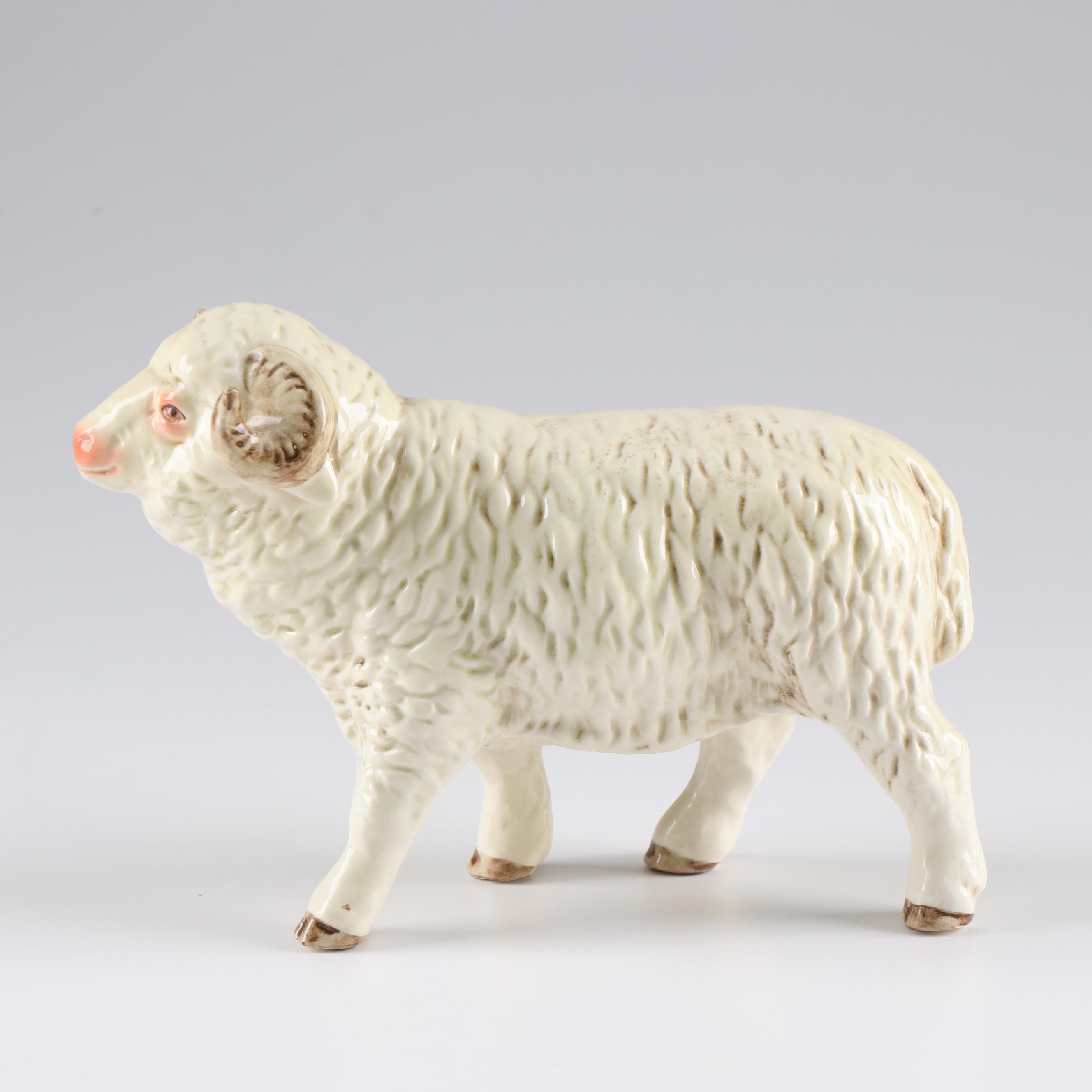 Goebel Porcelain Horse and Ram Figurines