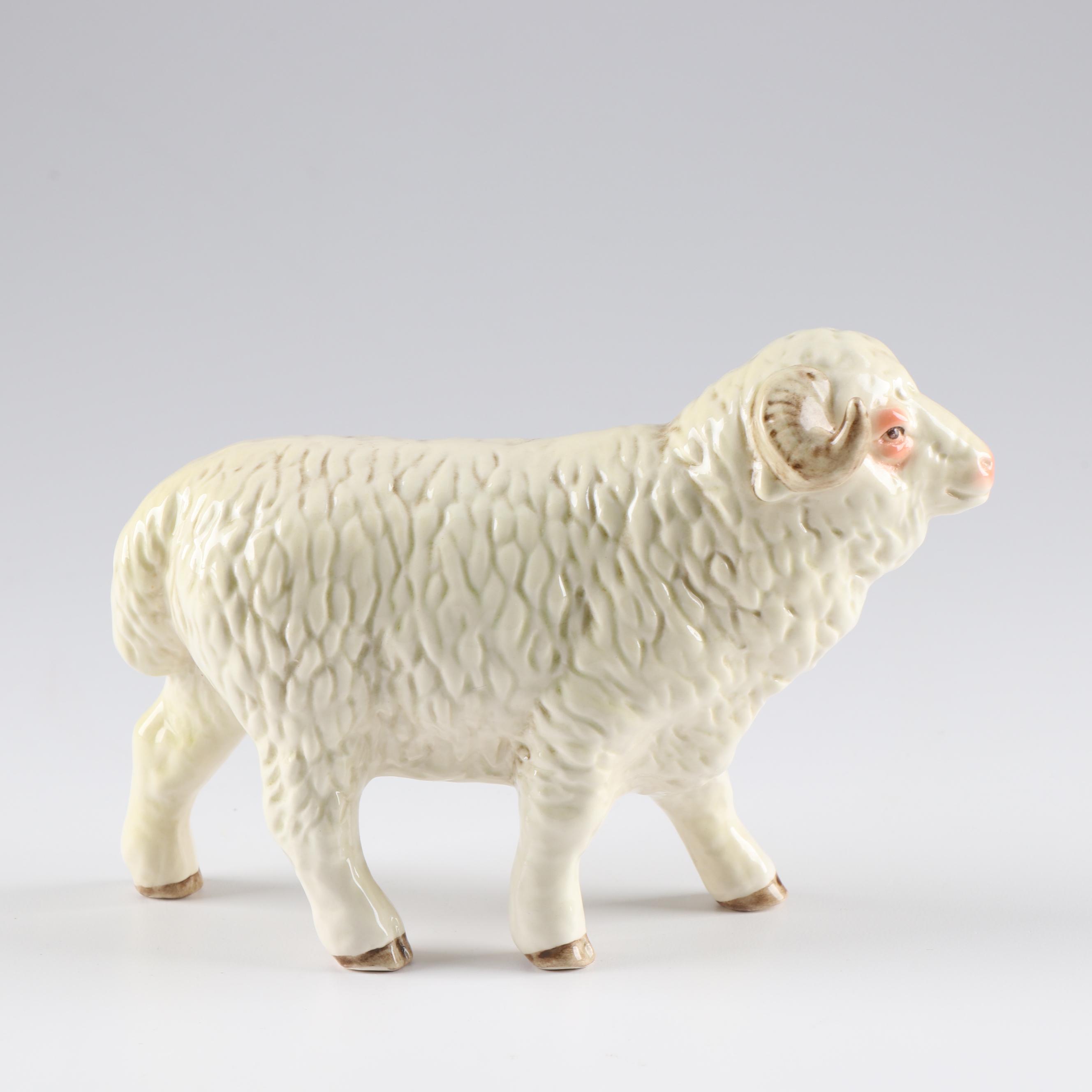 Goebel Porcelain Horse and Ram Figurines