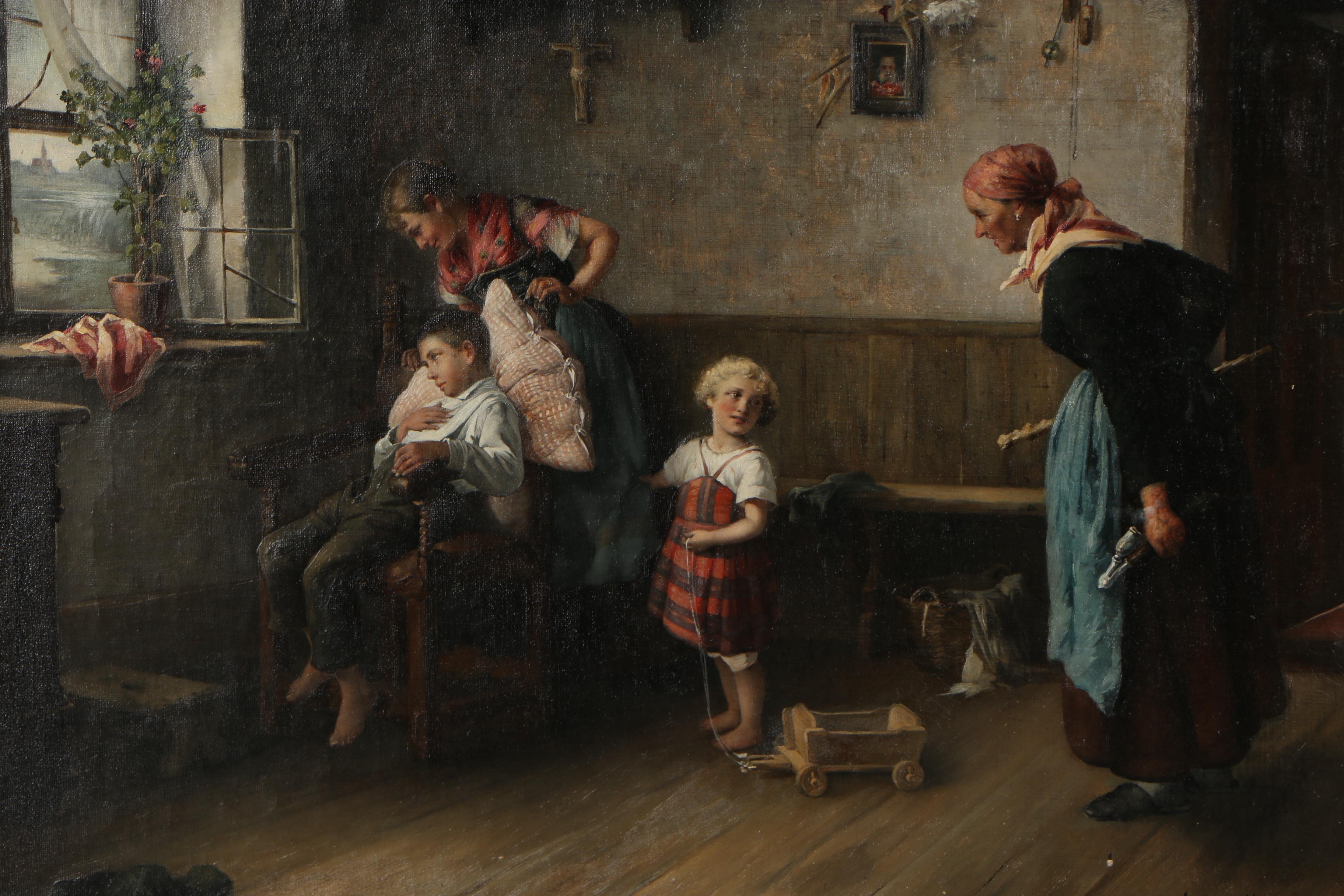 Arthur Keller Genre Scene Oil Painting, 1889