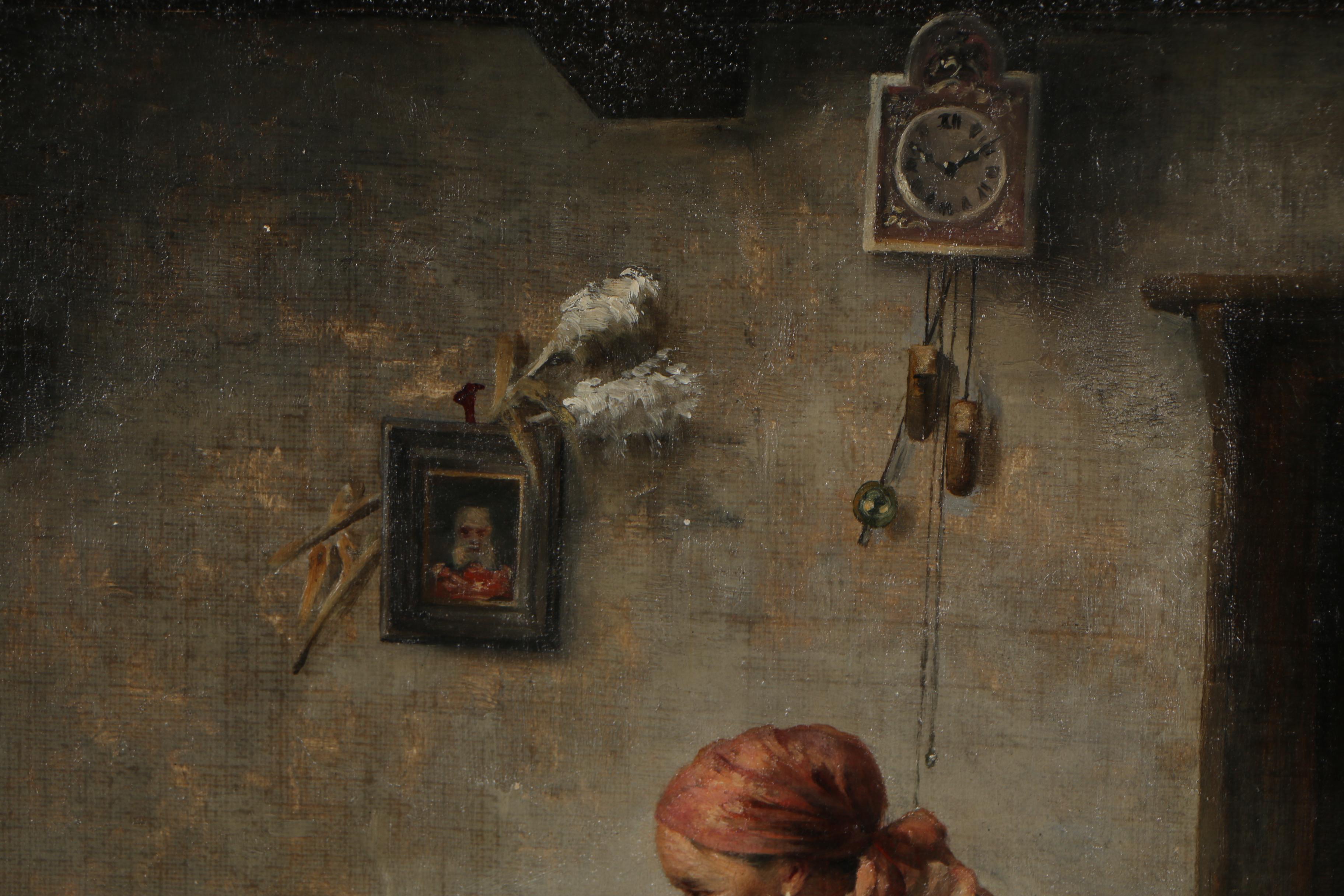 Arthur Keller Genre Scene Oil Painting, 1889