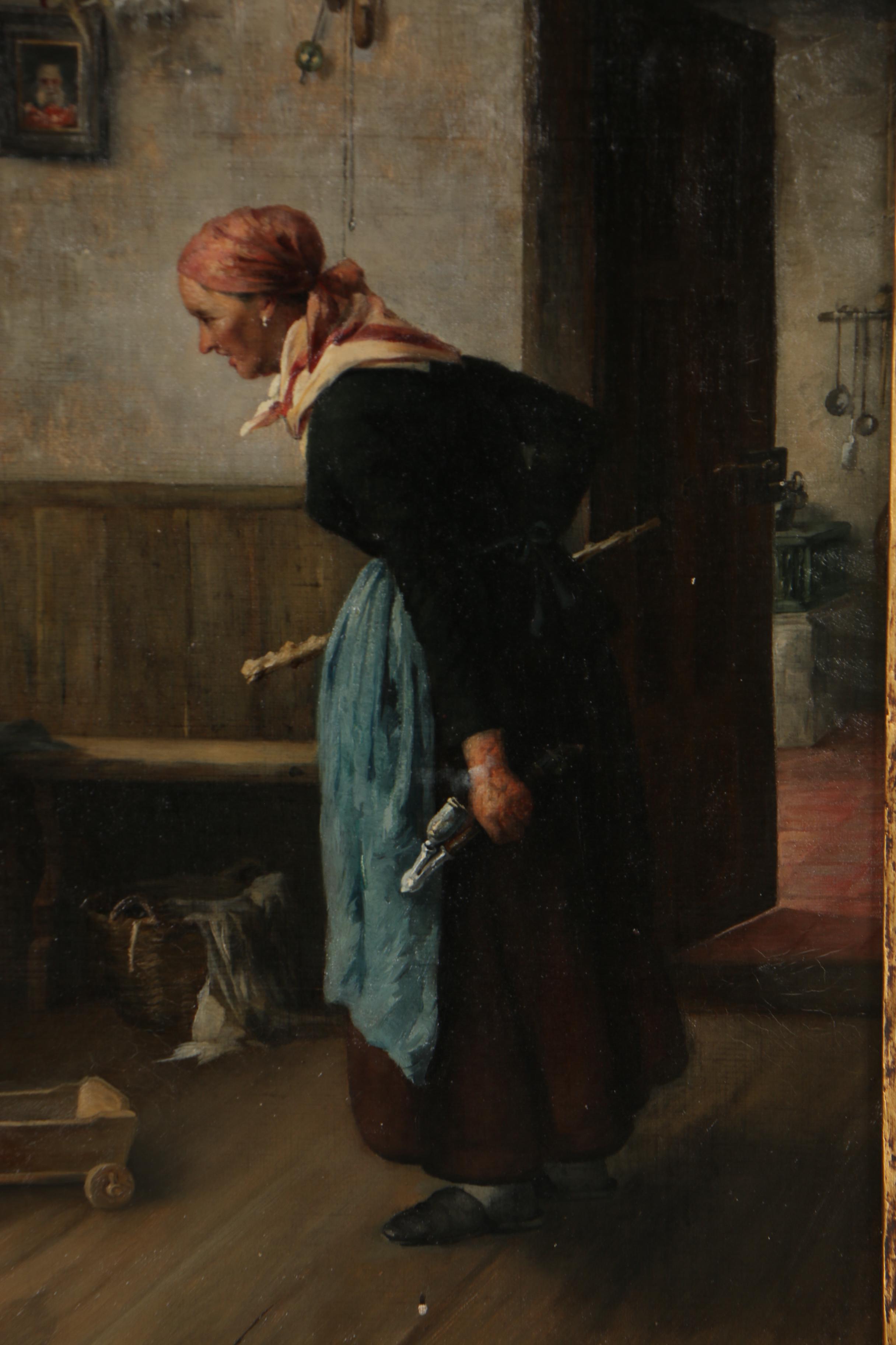 Arthur Keller Genre Scene Oil Painting, 1889