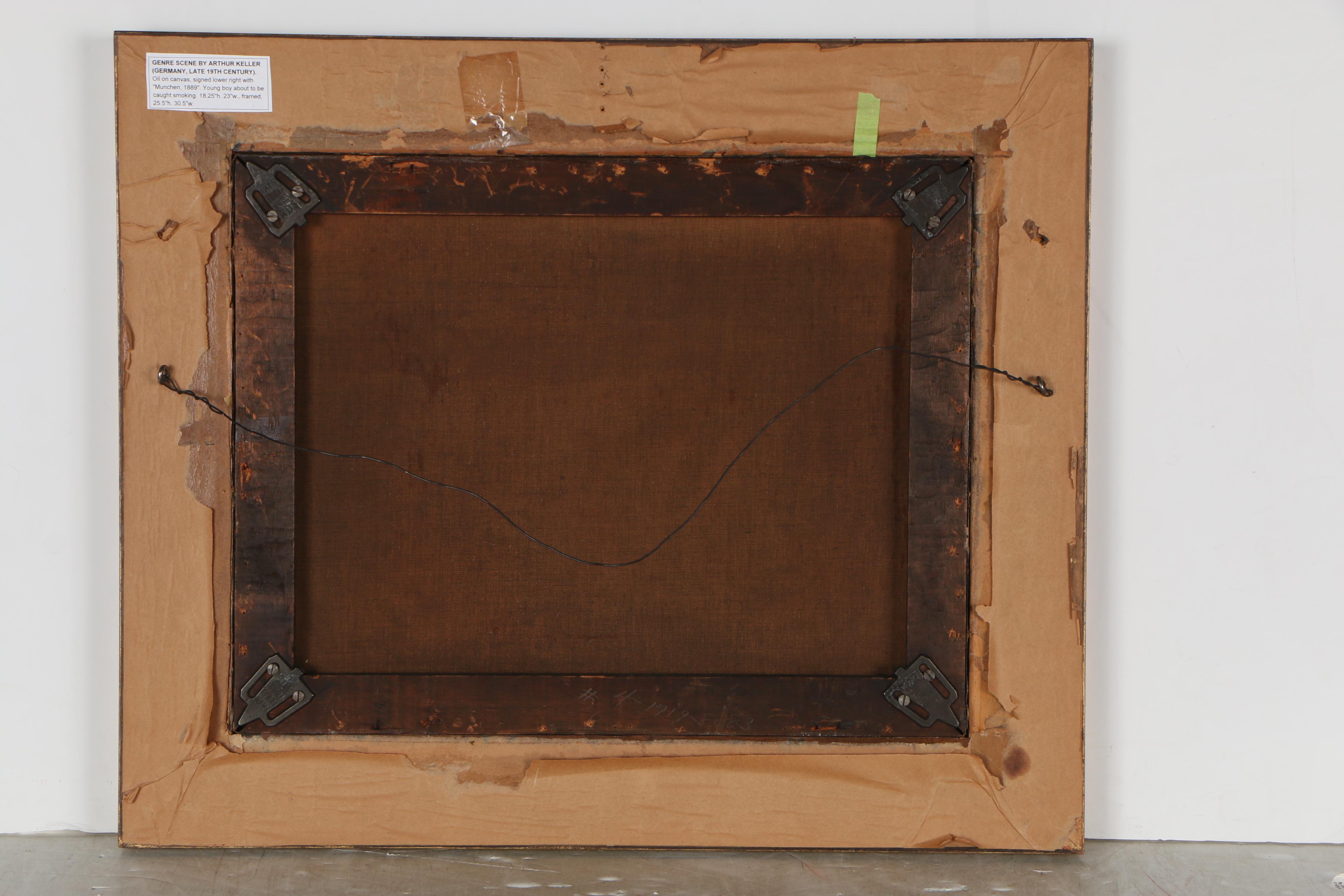 Arthur Keller Genre Scene Oil Painting, 1889