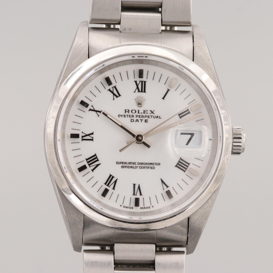 Rolex Perpetual Date Stainless Steel 34mm Automatic Wristwatch, 1996