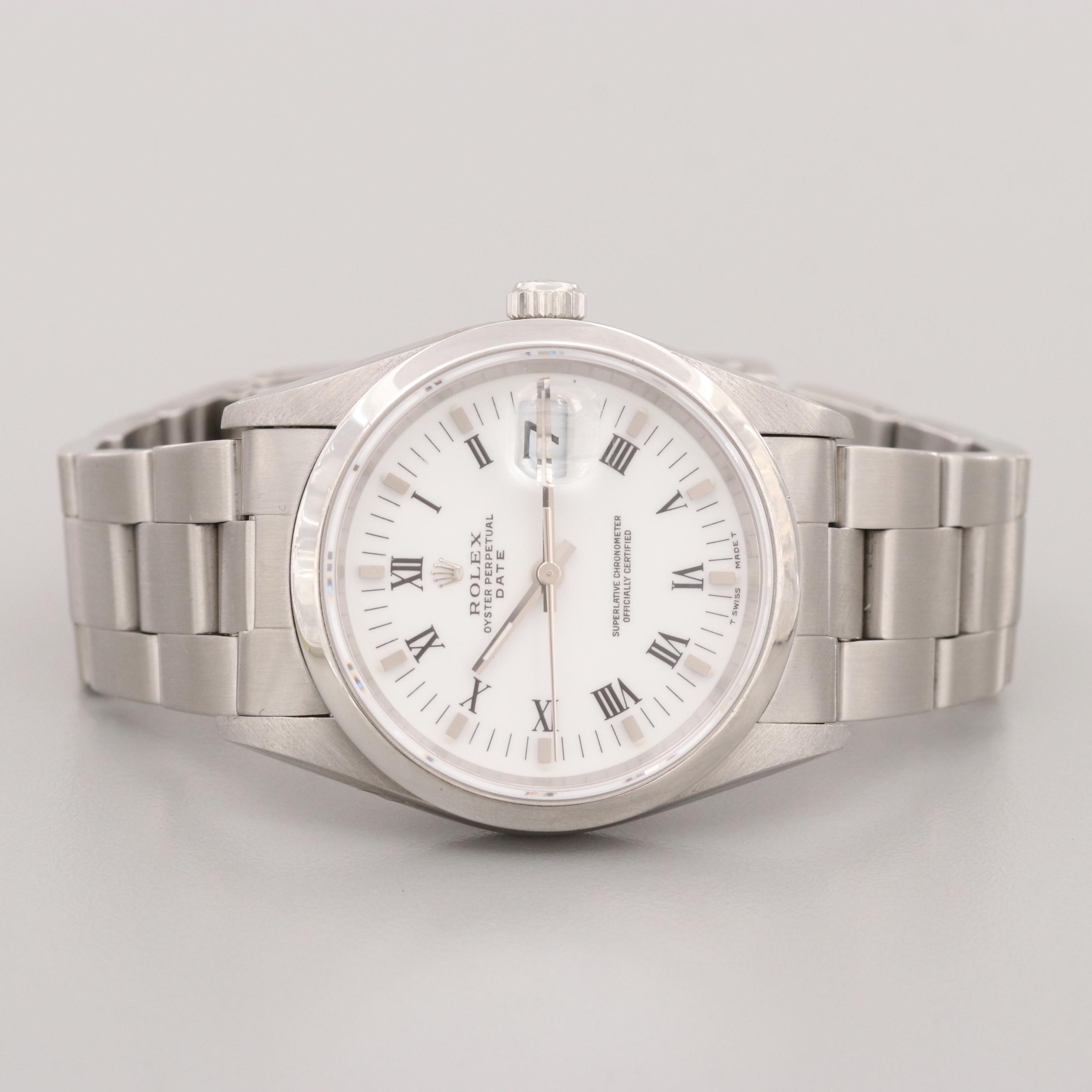 Rolex Perpetual Date Stainless Steel 34mm Automatic Watch, 1996