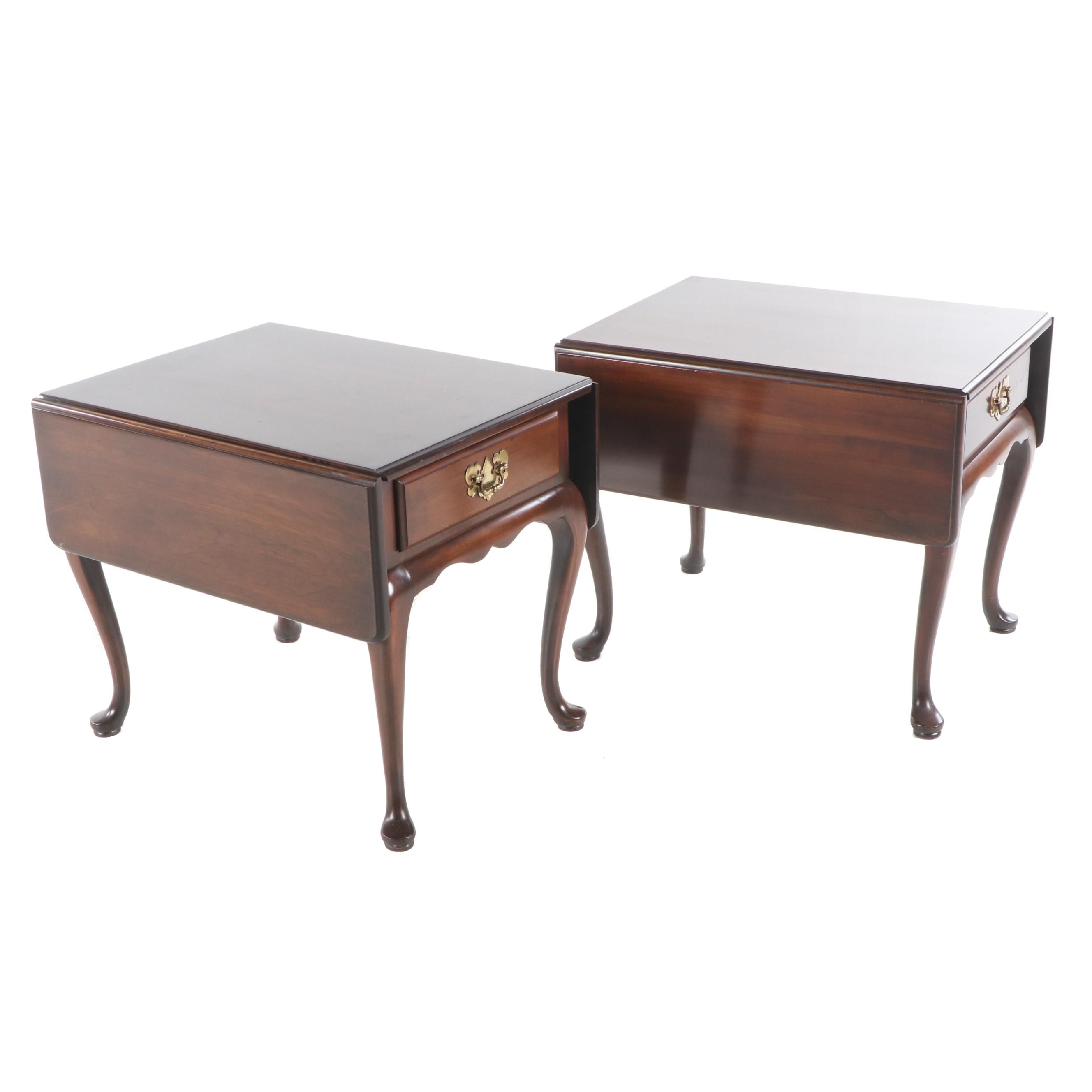 Harden Chippendale Style Cherry Wood Folding Side Tables