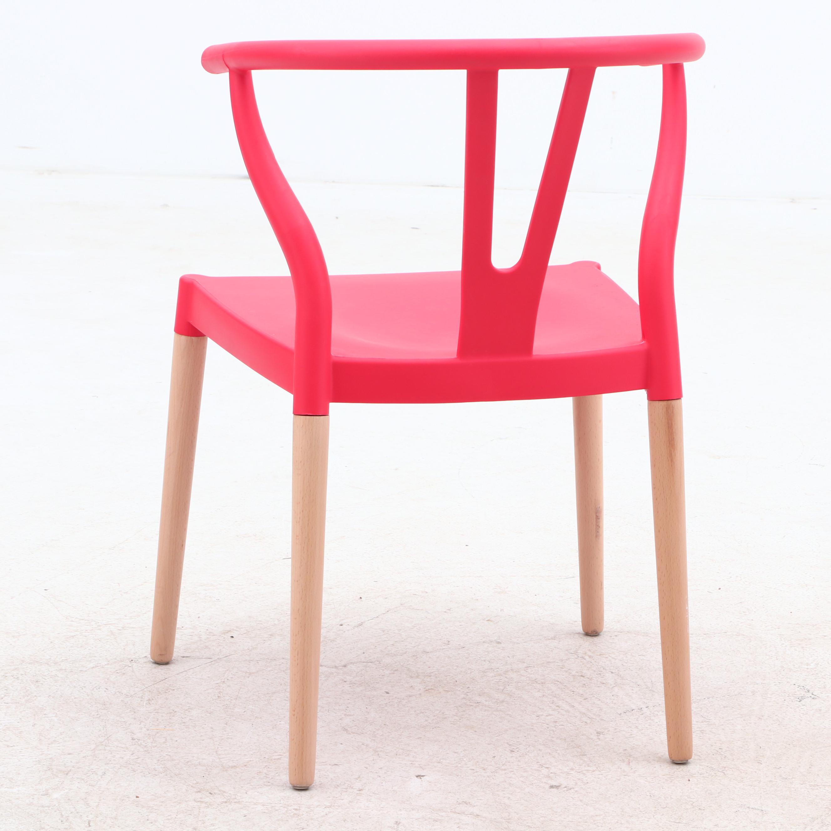 Hans Wegner Style Wishbone Chairs in Molded Plastic and Ash