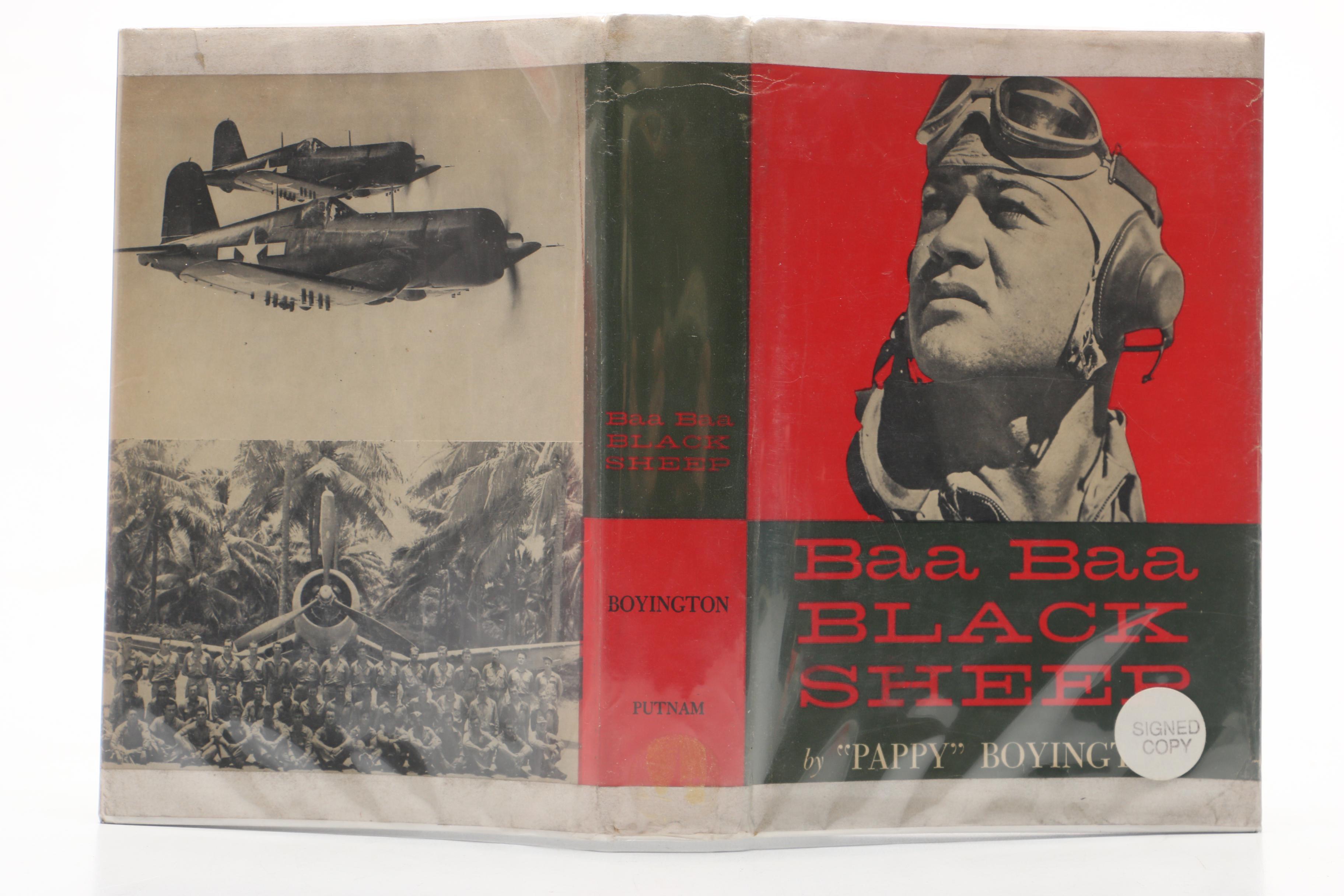 "Pappy" Boyington Inscribed "Baa Baa Black Sheep"