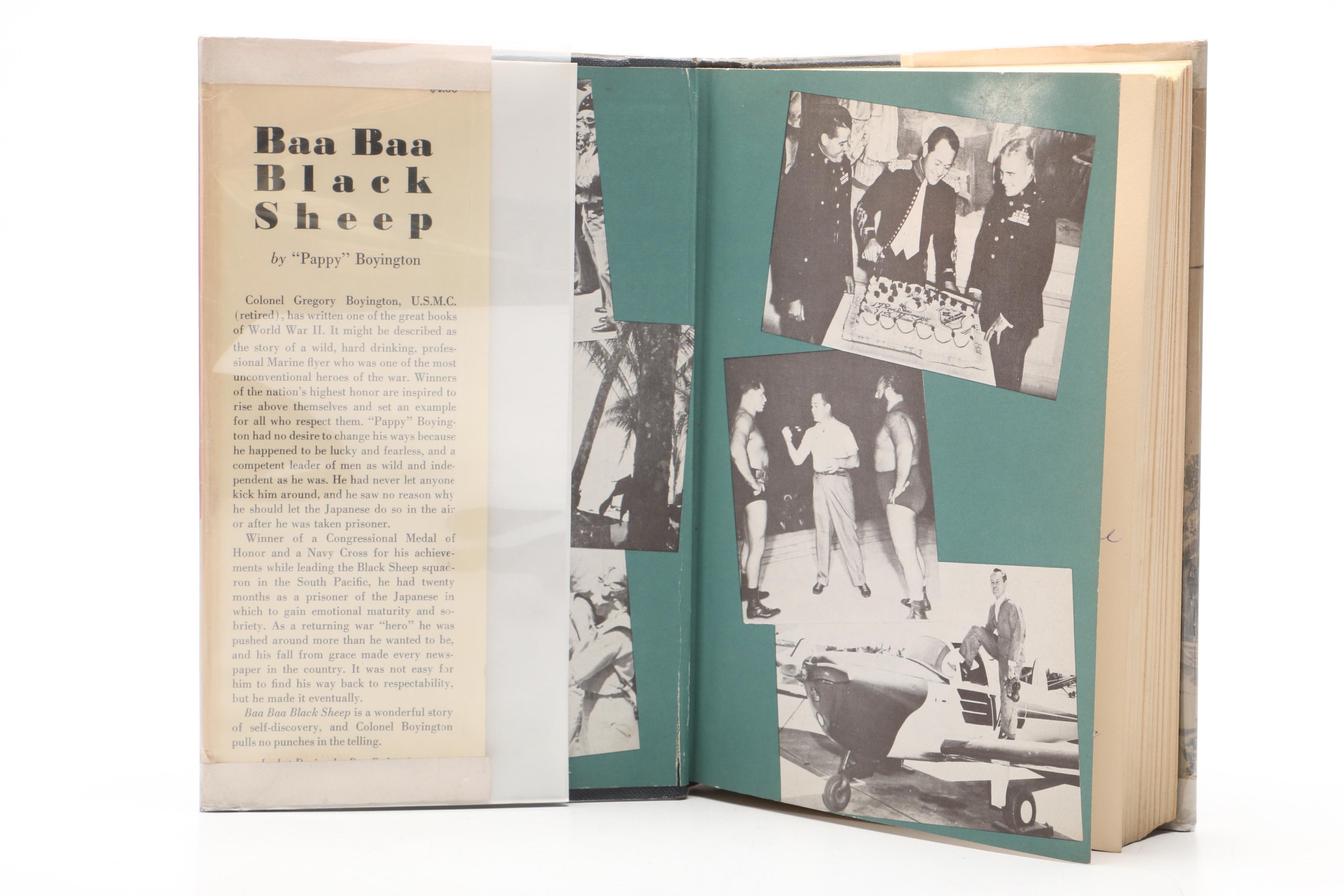 "Pappy" Boyington Inscribed "Baa Baa Black Sheep"