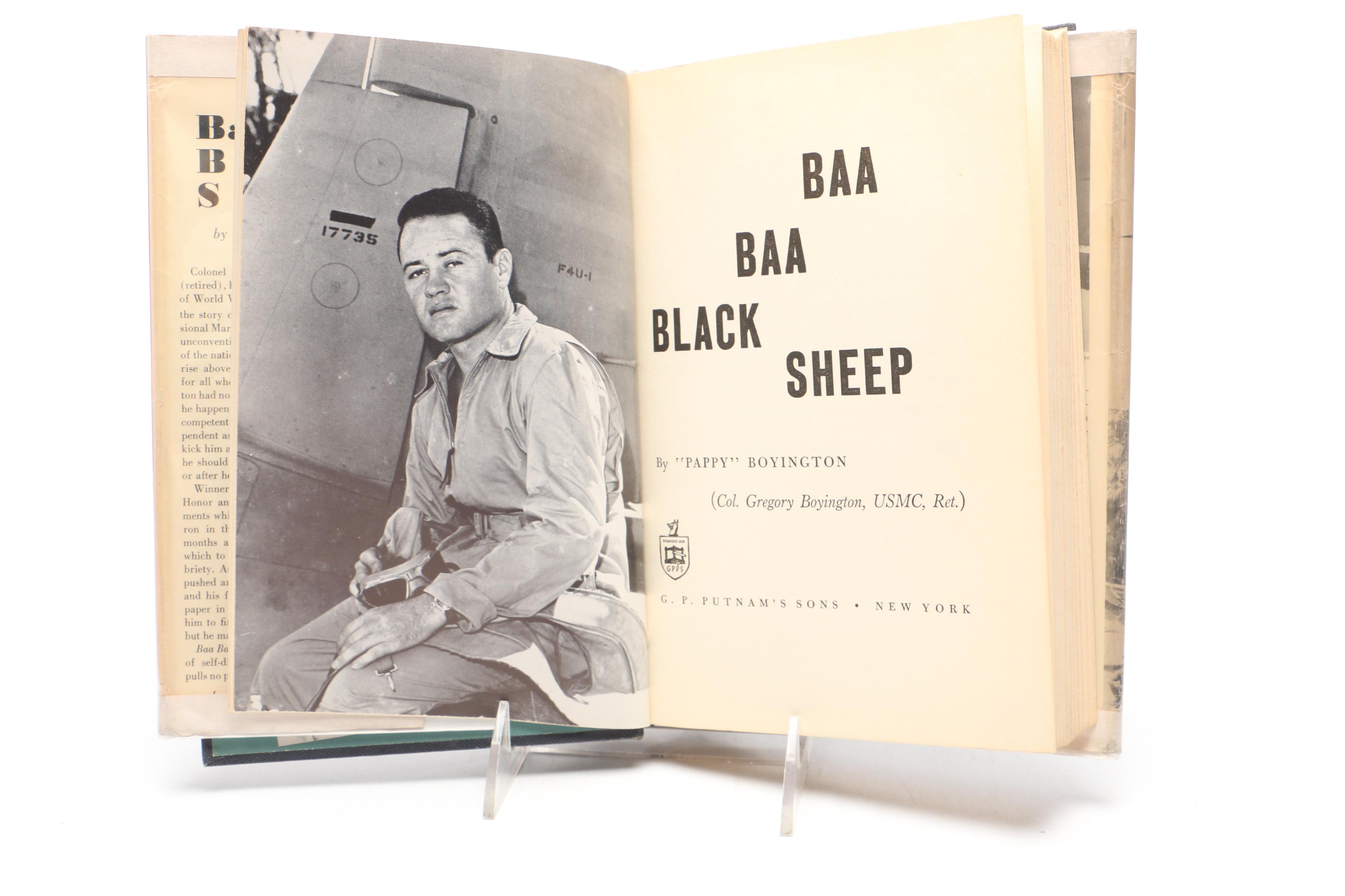 "Pappy" Boyington Inscribed "Baa Baa Black Sheep"