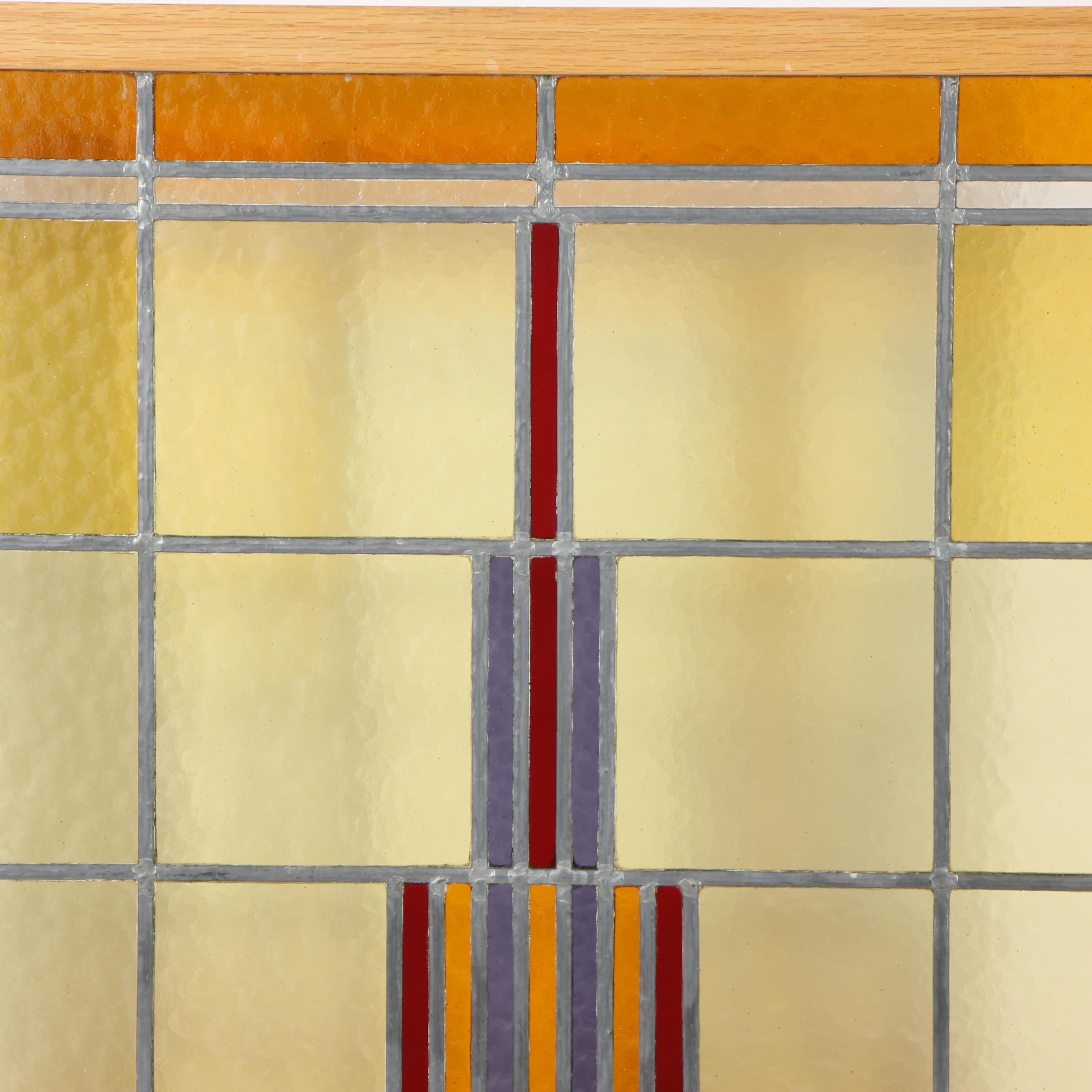 Arts and Crafts Style Stained Glass Window Screen