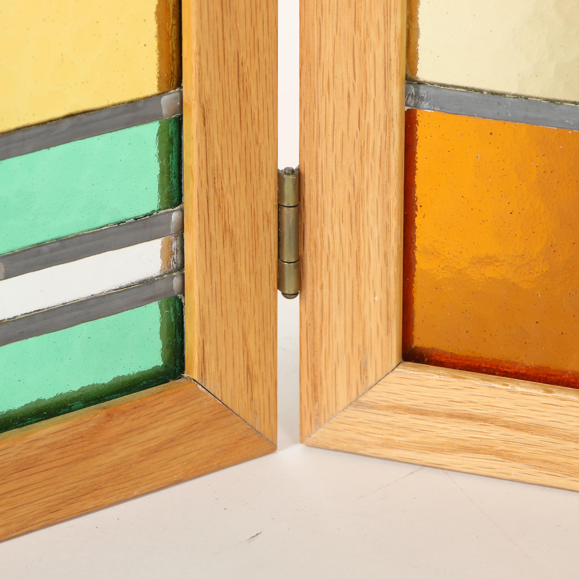 Arts and Crafts Style Stained Glass Window Screen