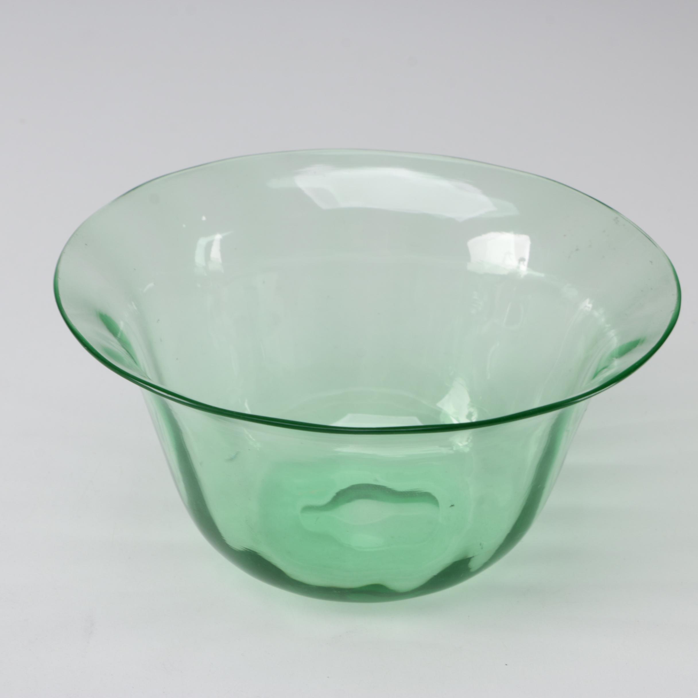 Steuben Pomona Green Art Glass Sherbets and Finger Bowls, Early 20th Century