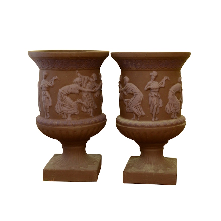 Pair of Pottery Urn Planters