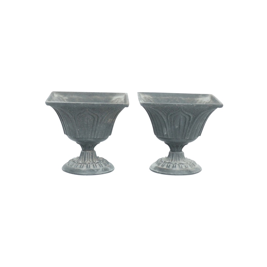 Pair of Small Cast Iron Planters