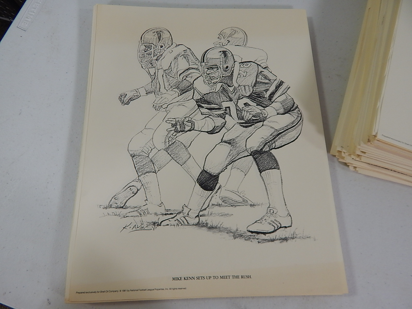 1981 Shell Oil Company Atlanta Falcons Prints by K. Akins - Over 400 Count