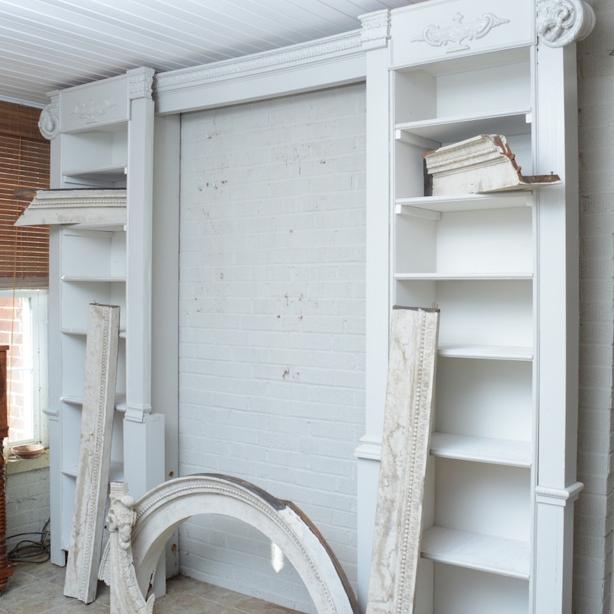 Carved Rams Head Architectural Shelves with Additional Pieces