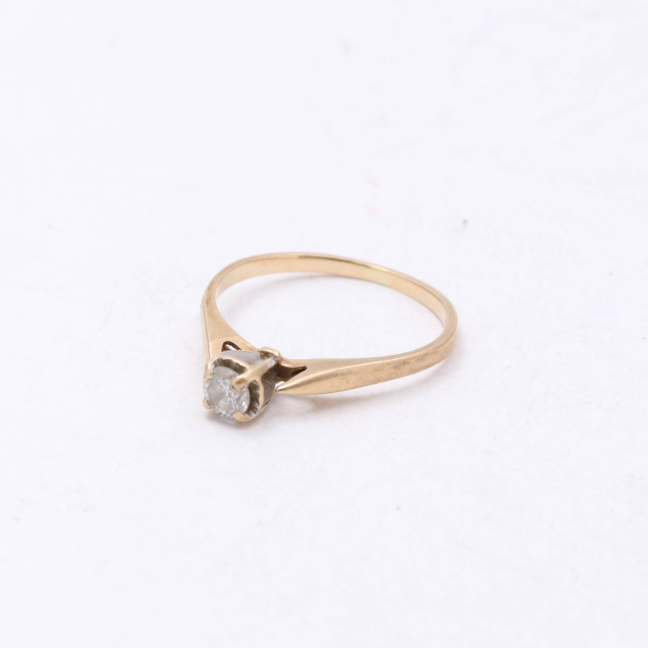10K Yellow Gold Diamond Solitaire Ring