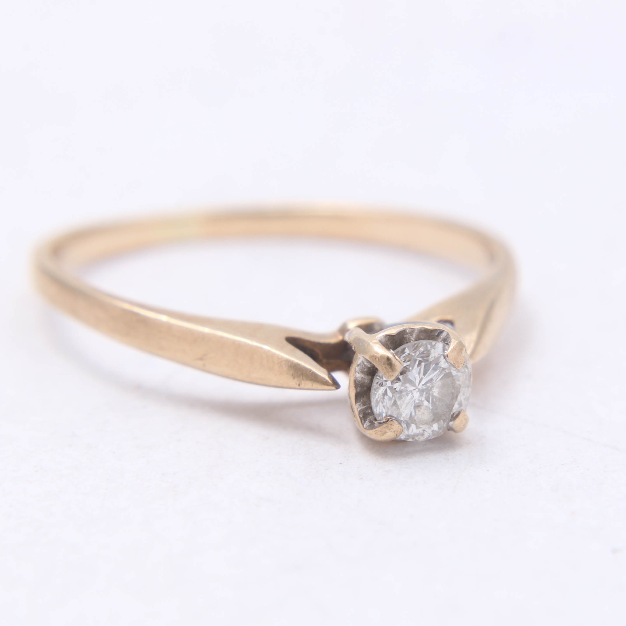 10K Yellow Gold Diamond Solitaire Ring