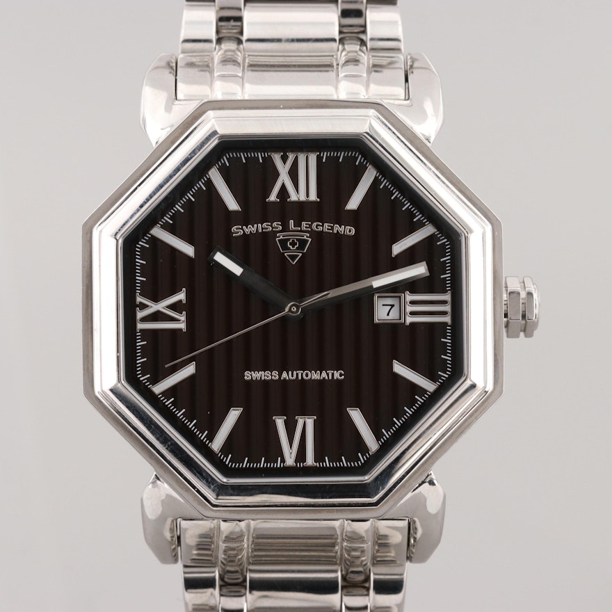 Swiss Legend Octagon Stainless Steel Automatic Wristwatch