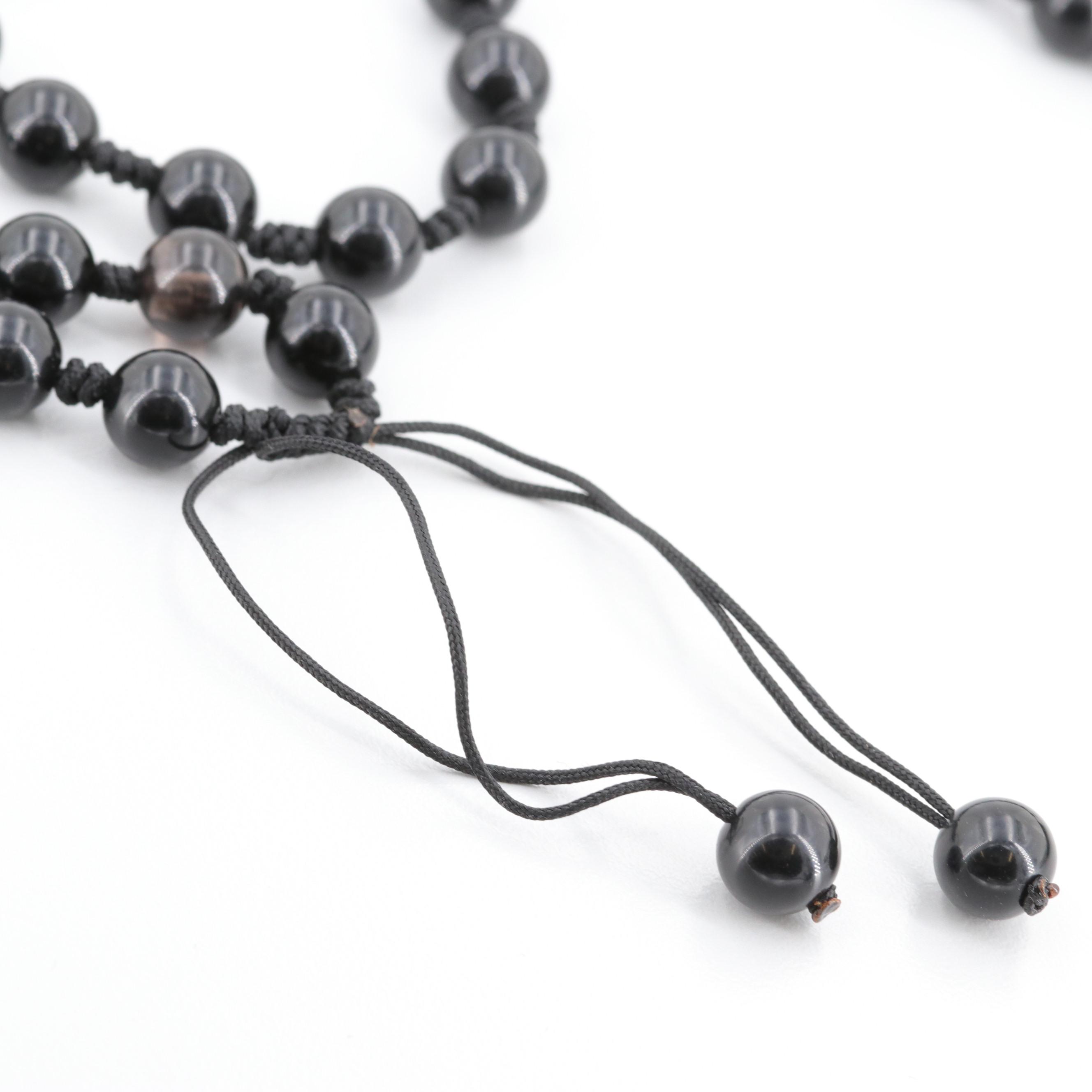 Black Onyx Asian Style Dragon Pendant Necklace