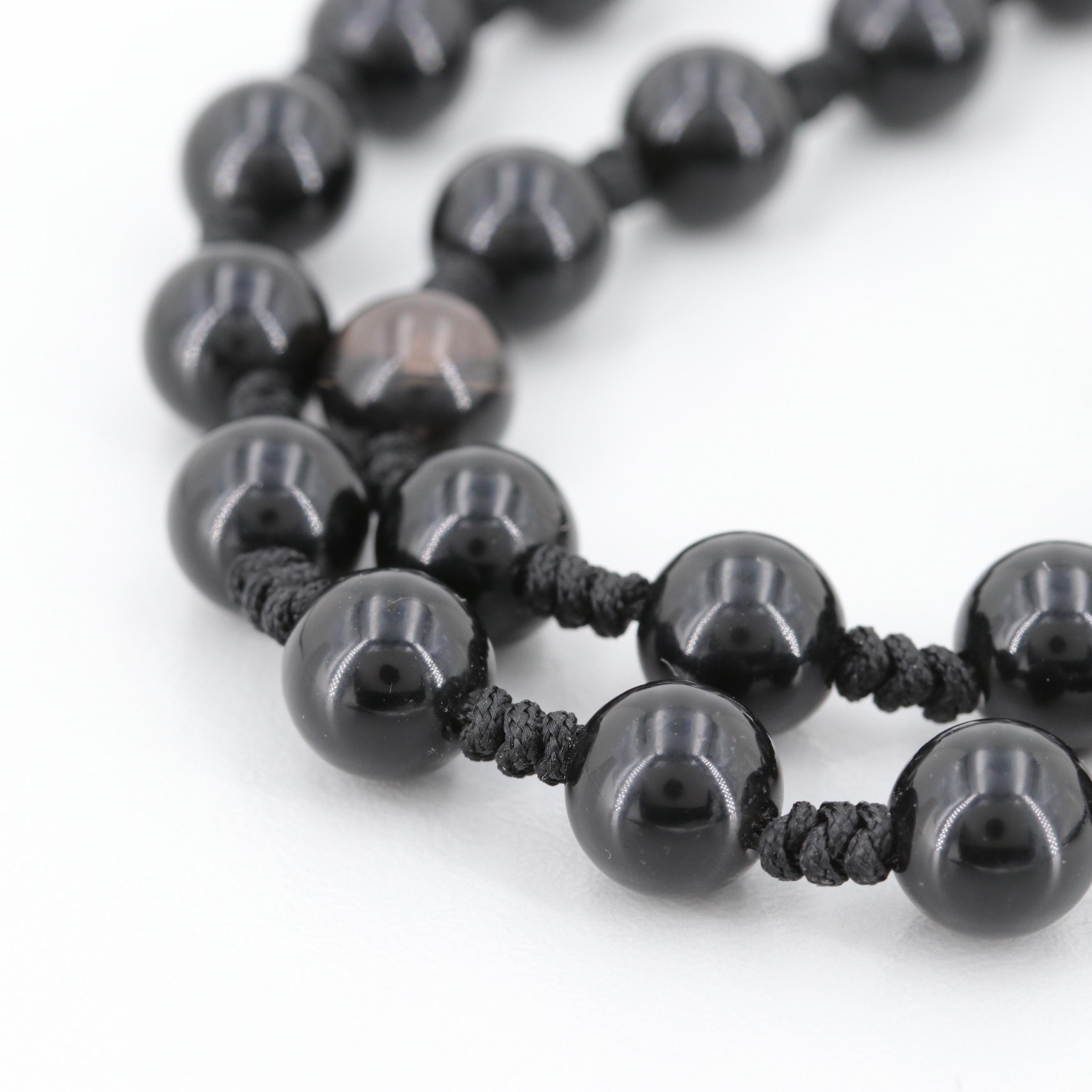 Black Onyx Asian Style Dragon Pendant Necklace