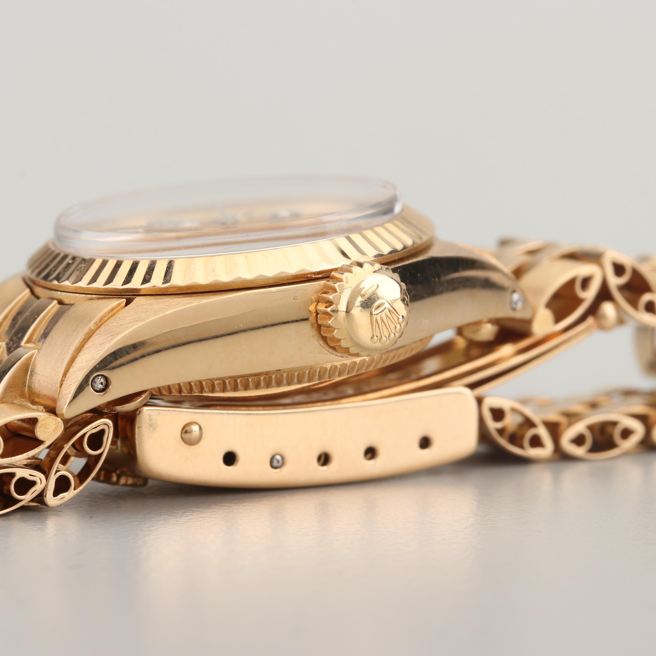 Rolex 18K Yellow Gold Oyster Perpetual Diamond Watch
